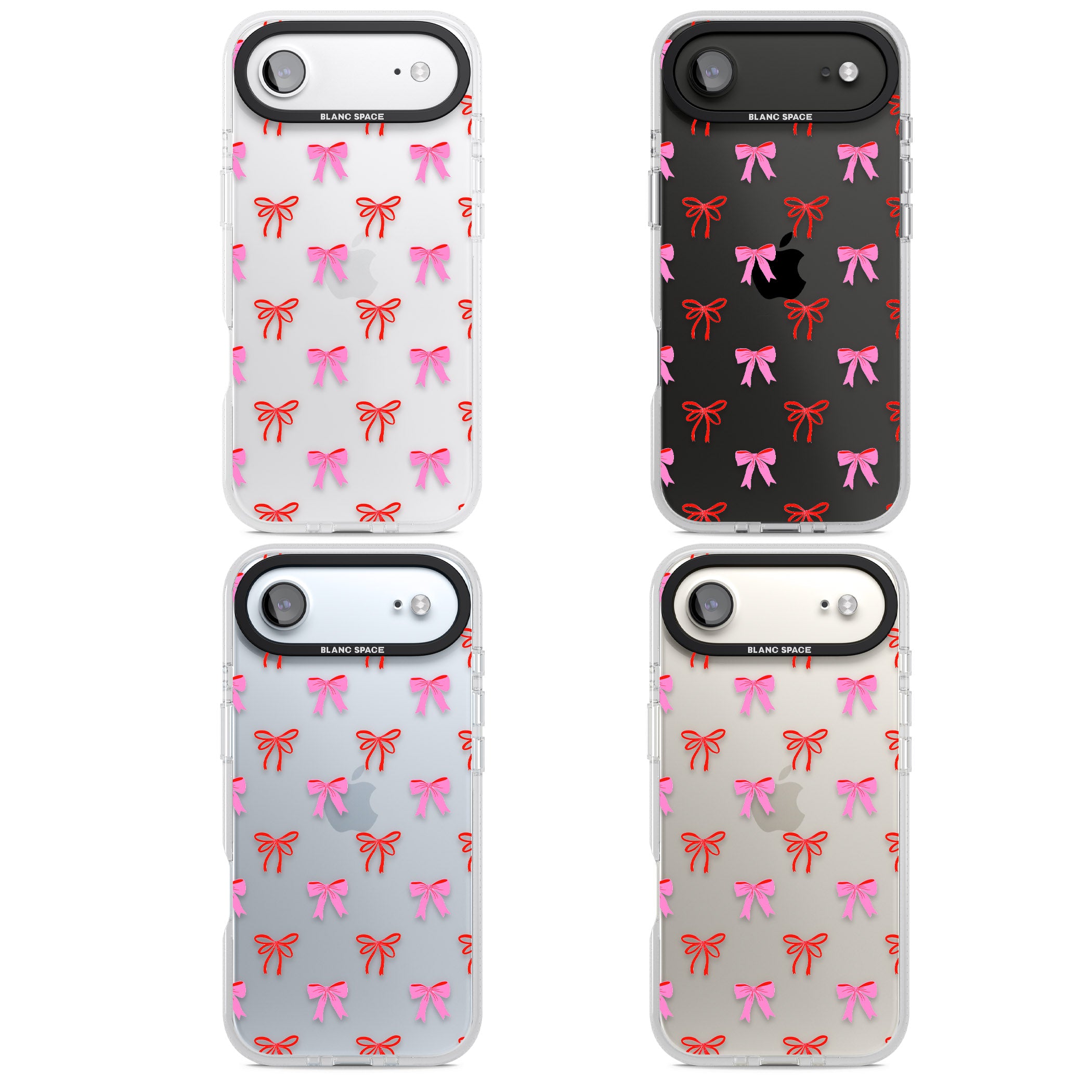 Cute Bow Pattern iPhone 17 Air Impact Air Clear Phone Case APT Impact Protection