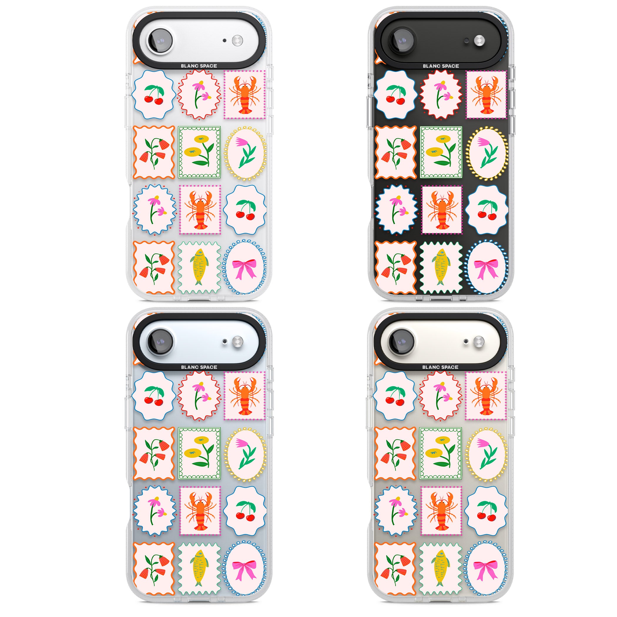 Floral Seafood Stamps iPhone 17 Air Impact Air Clear Phone Case APT Impact Protection