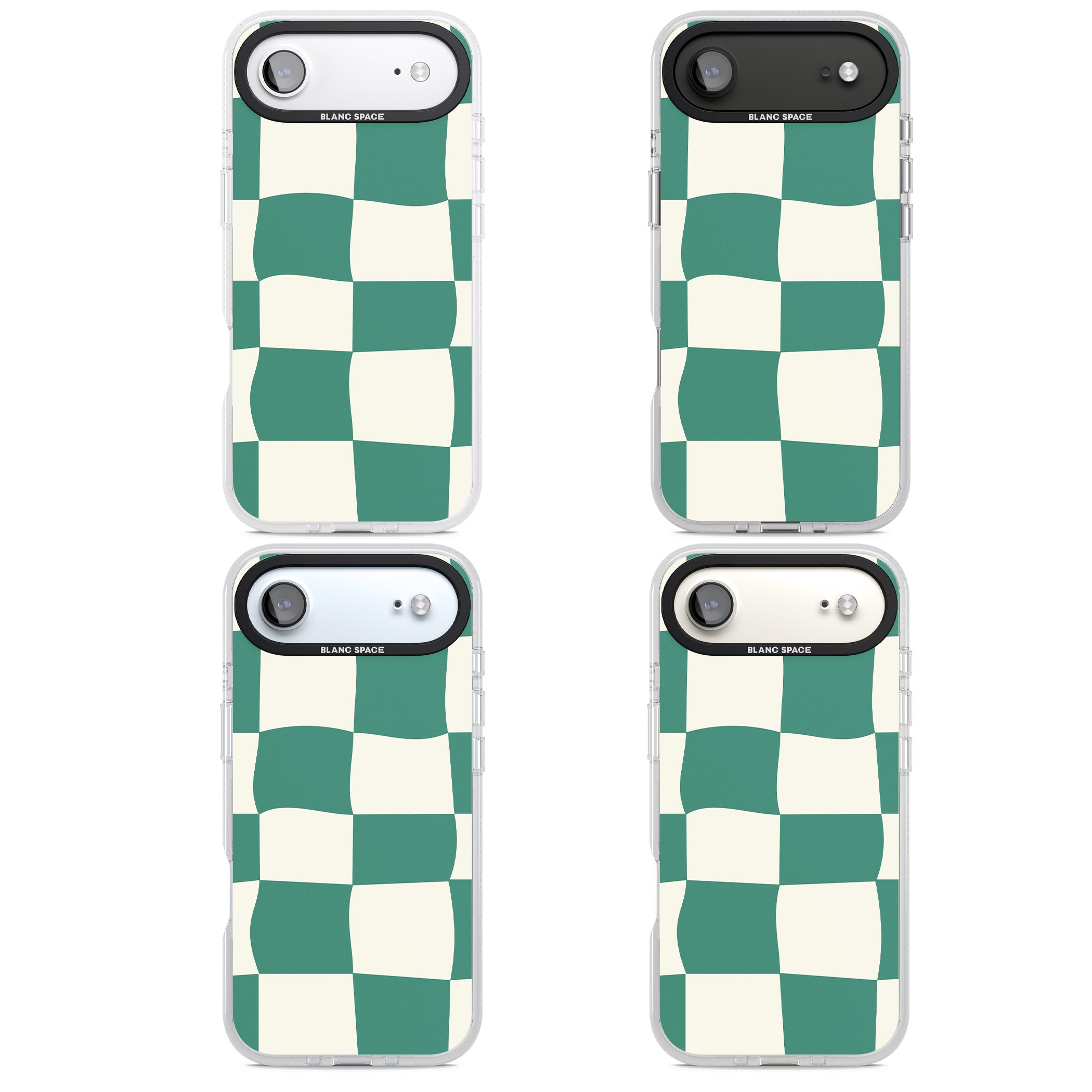 Green & Cream Wavy Check iPhone 17 Air Impact Air Clear Phone Case APT Impact Protection