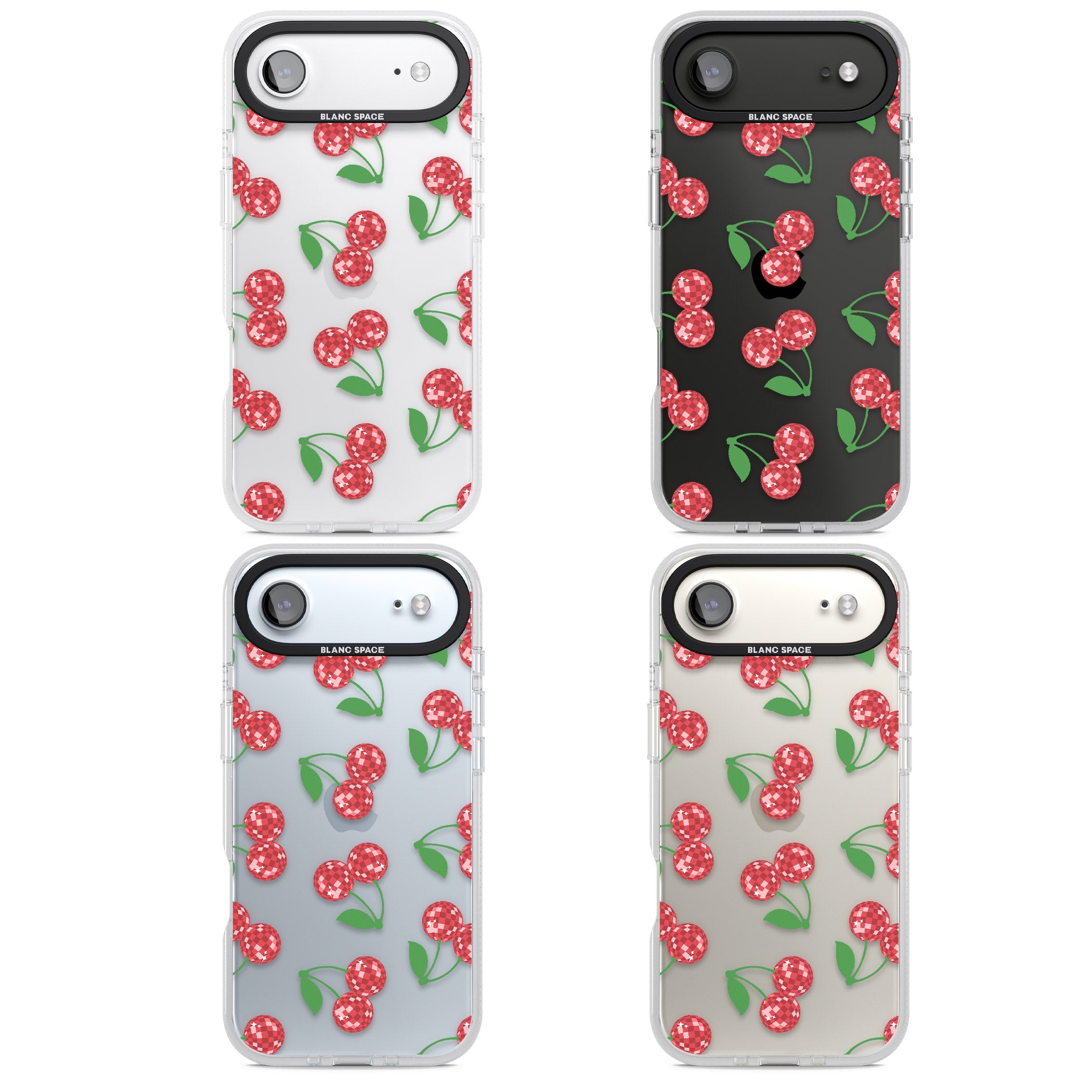 Disco Cherry Pattern iPhone 17 Air Impact Air Clear Phone Case APT Impact Protection