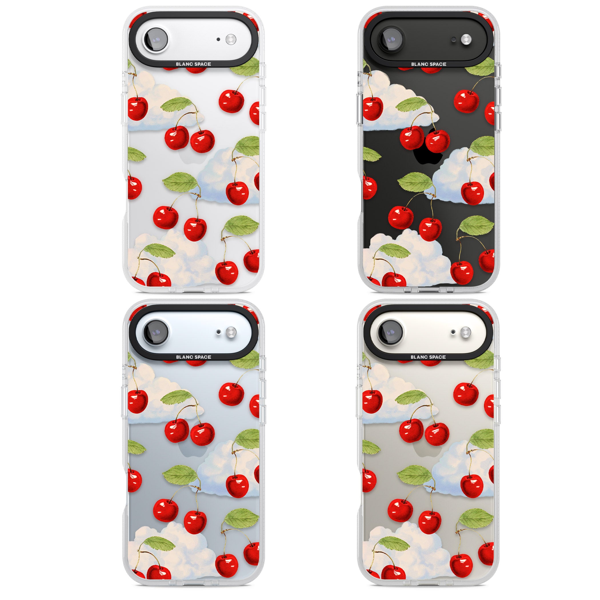 Vintage Cherries & Clouds iPhone 17 Air Impact Air Clear Phone Case APT Impact Protection