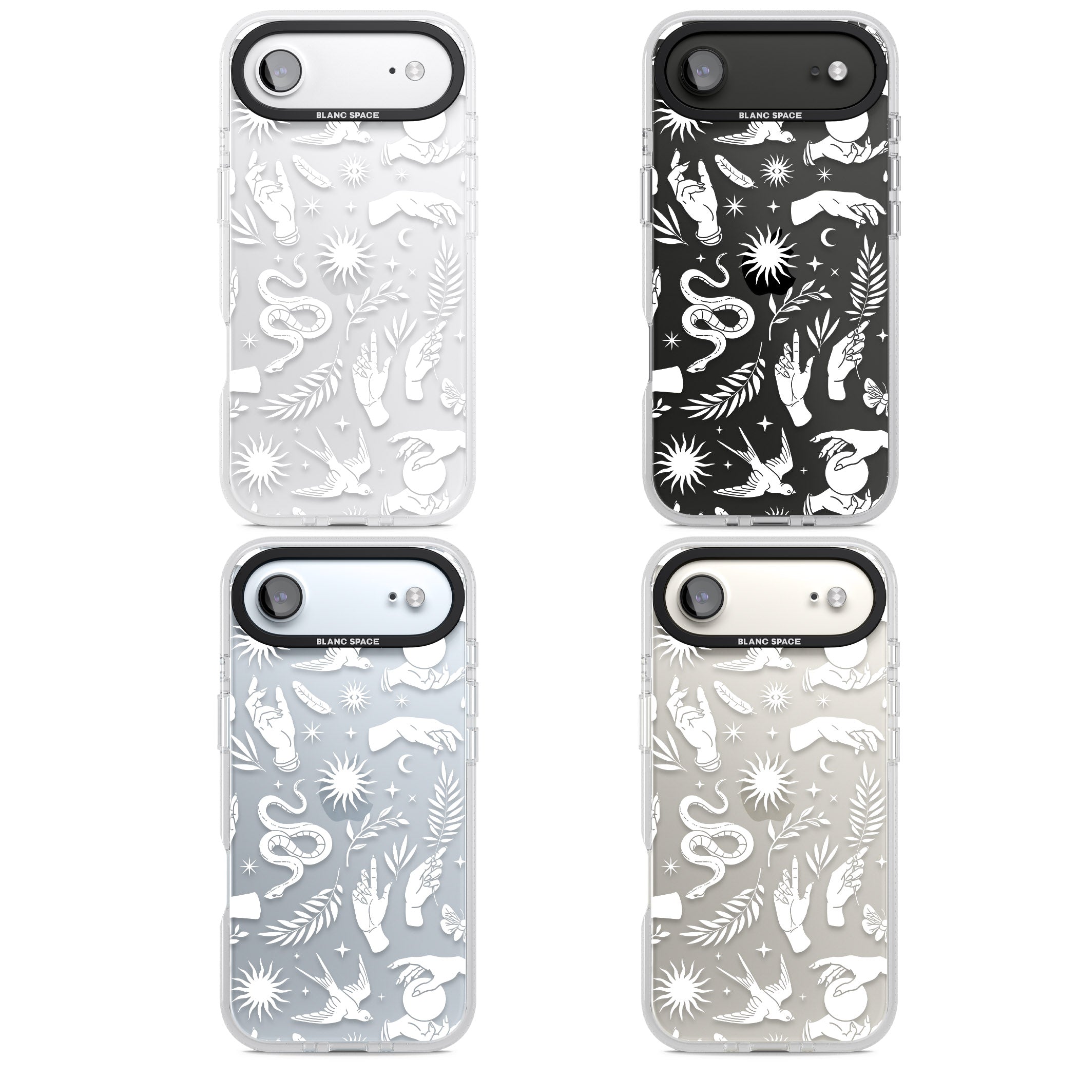 Celestial Pattern (White) iPhone 17 Air Impact Air Clear Phone Case APT Impact Protection