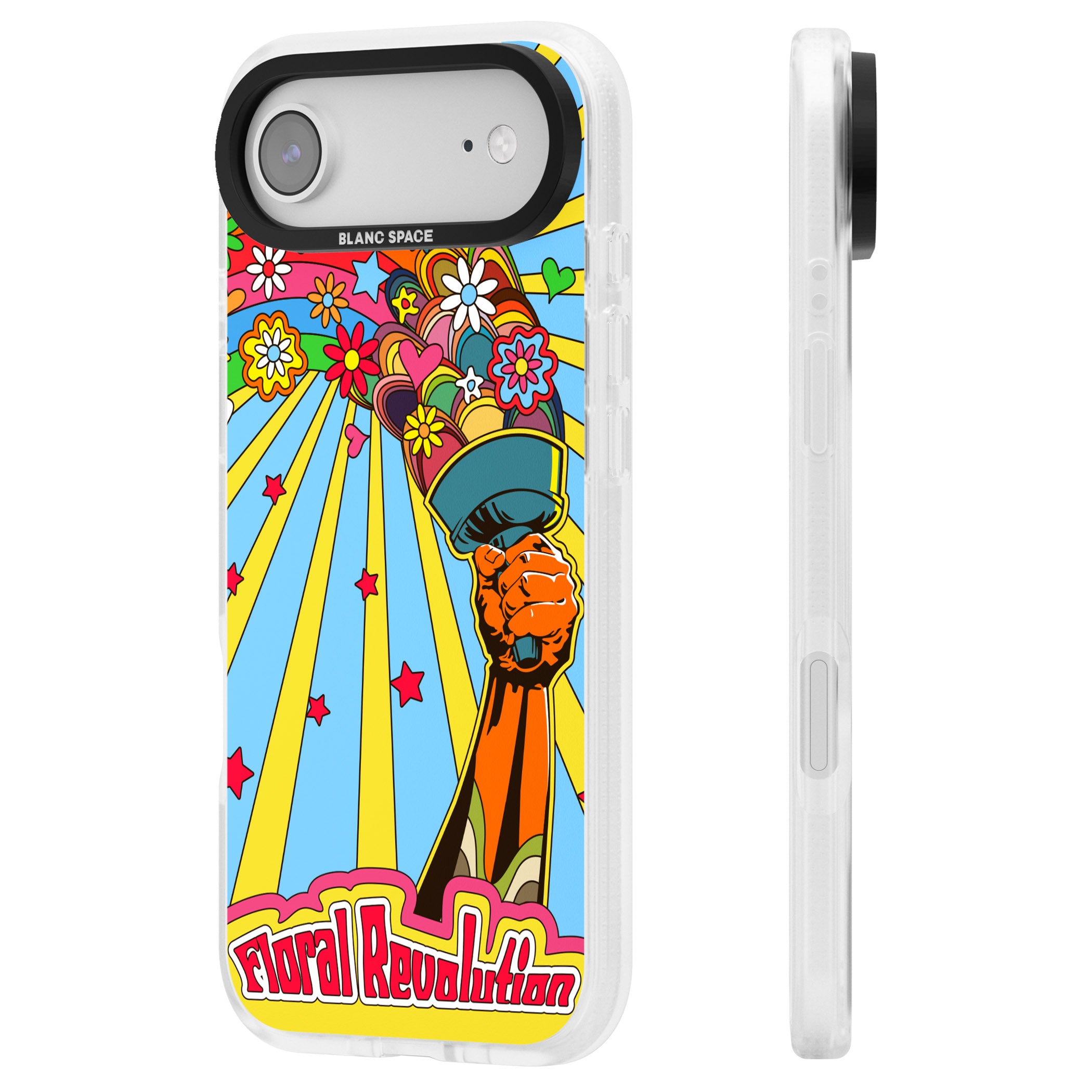 Floral Revolution iPhone 17 Air Impact Air Clear Phone Case Side Profile