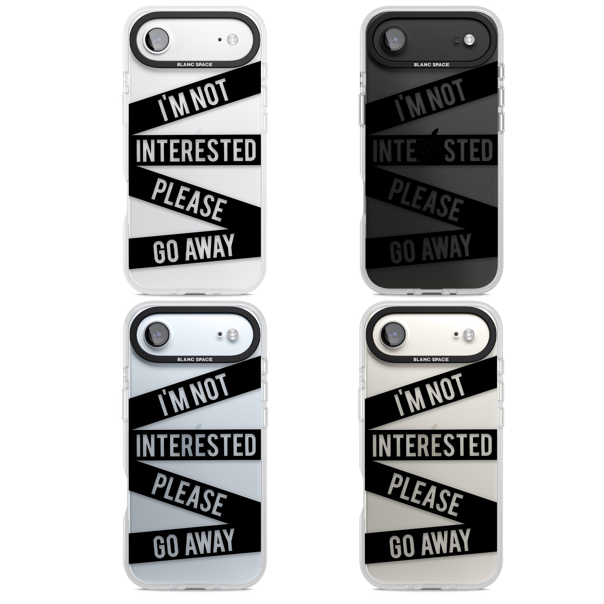 Not Interested Warning iPhone 17 Air Impact Air Clear Phone Case APT Impact Protection