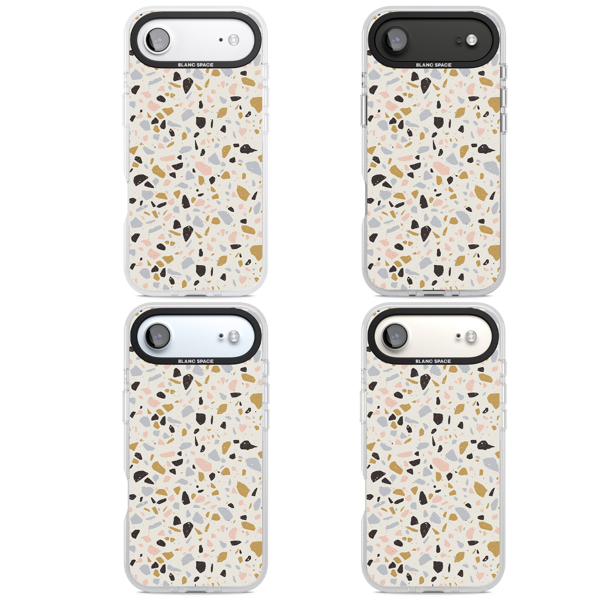 Pale Pink, Blue, & Mocha Terrazzo Pattern iPhone 17 Air Impact Air Clear Phone Case APT Impact Protection