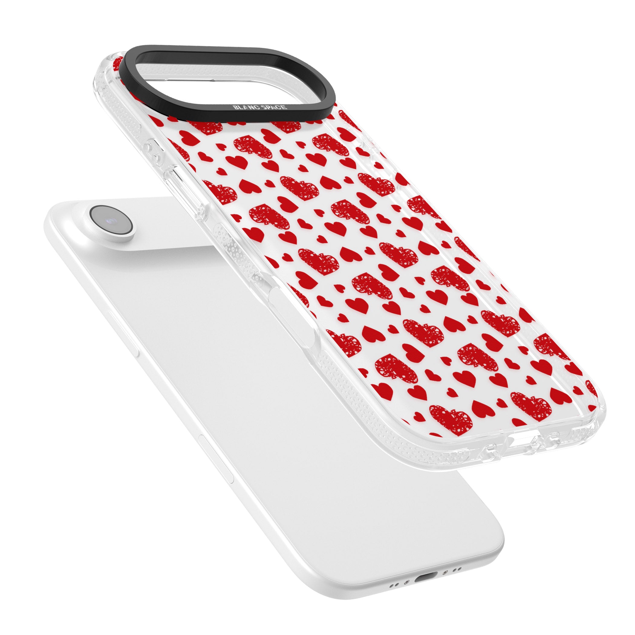 Red Heart Pattern Classic iPhone 17 Air Impact Air Clear Phone Case Colours