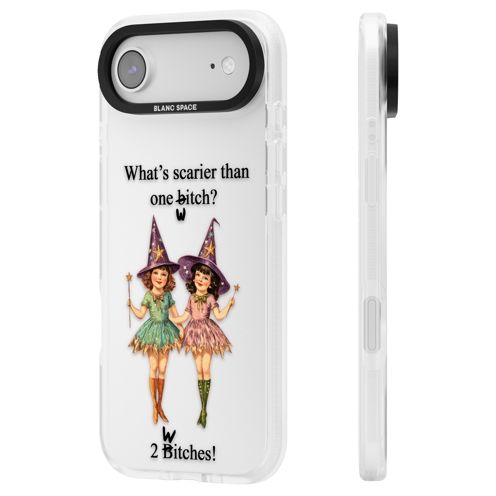Two Witches iPhone 17 Air Impact Air Clear Phone Case Side Profile