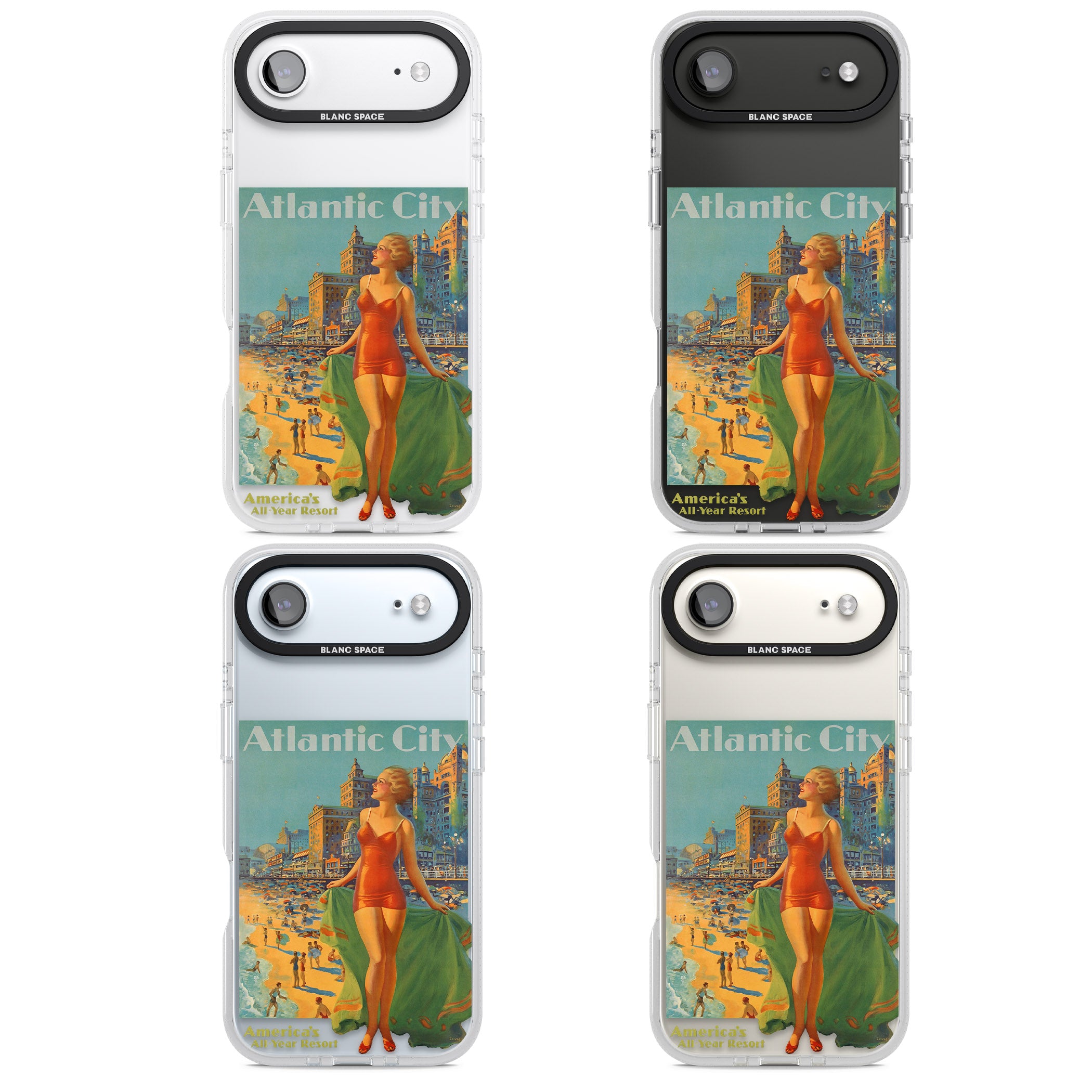 Atlantic City Vacation Poster iPhone 17 Air Impact Air Clear Phone Case APT Impact Protection