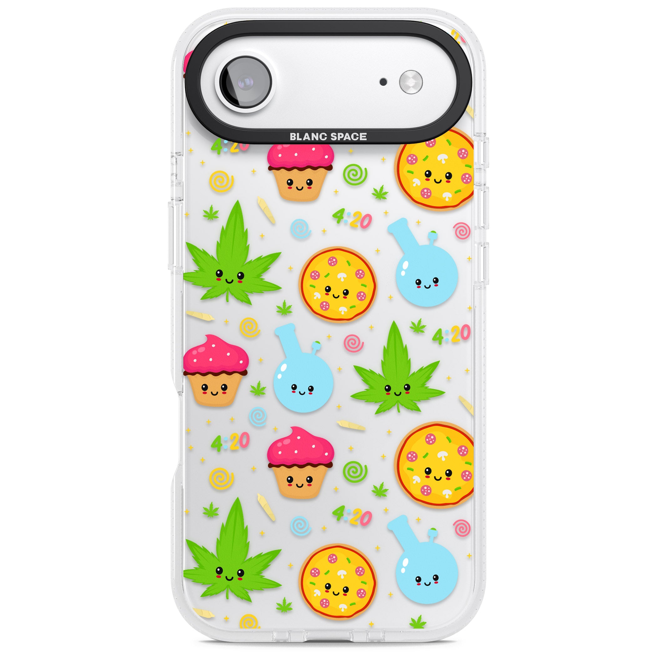 Kawaii Weed Pattern iPhone 17 Air Impact Air Clear Phone Case