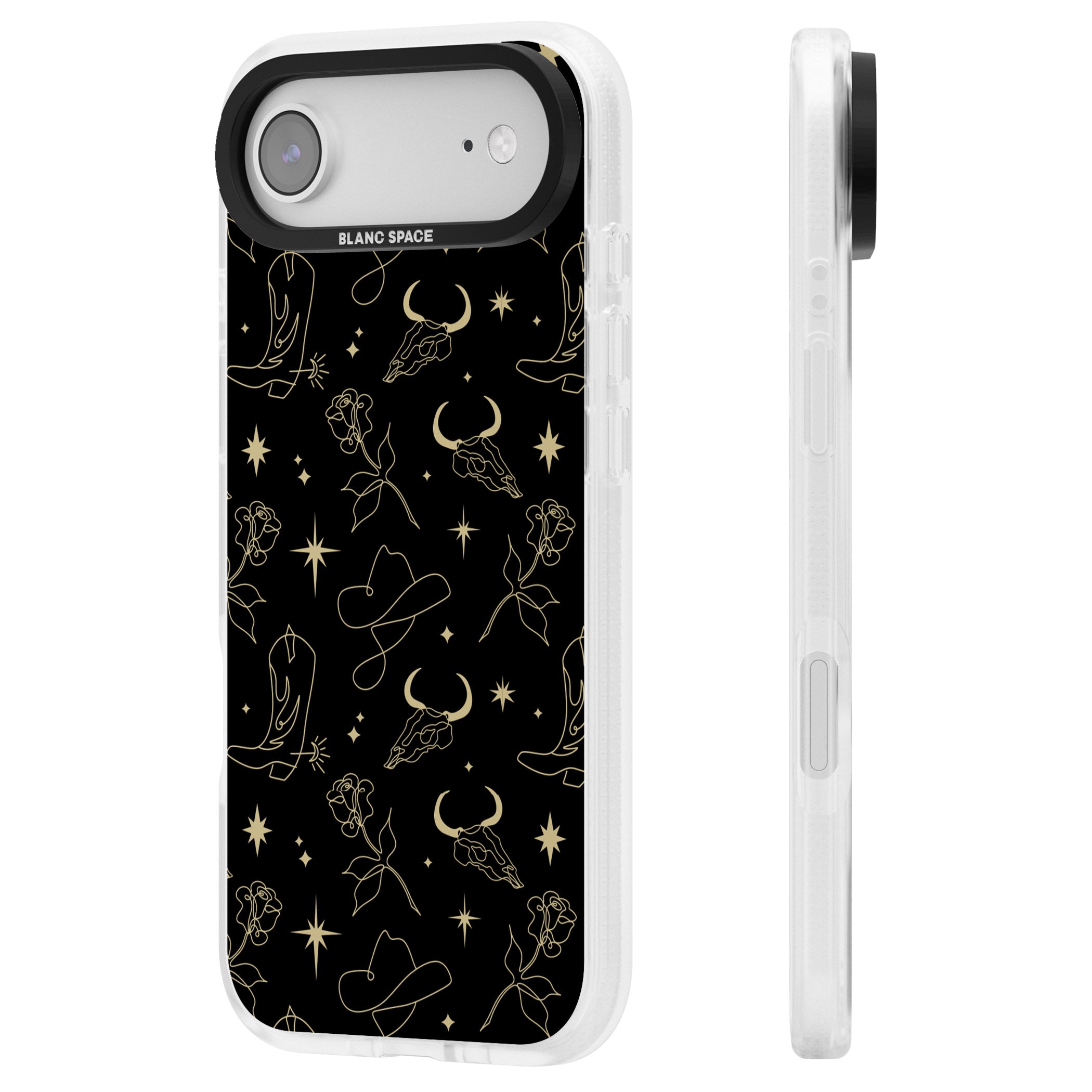 Celestial West Pattern iPhone 17 Air Impact Air Clear Phone Case Side Profile