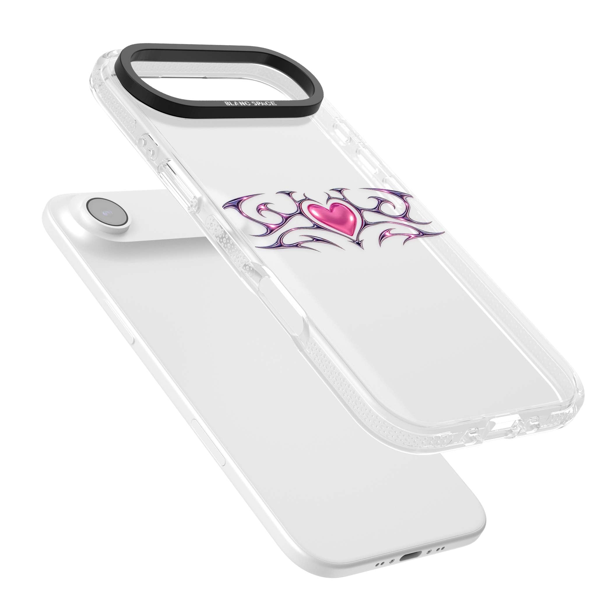 Pink Chrome Heart y2k iPhone case | Clear Case Impact Air case for iPhone Air