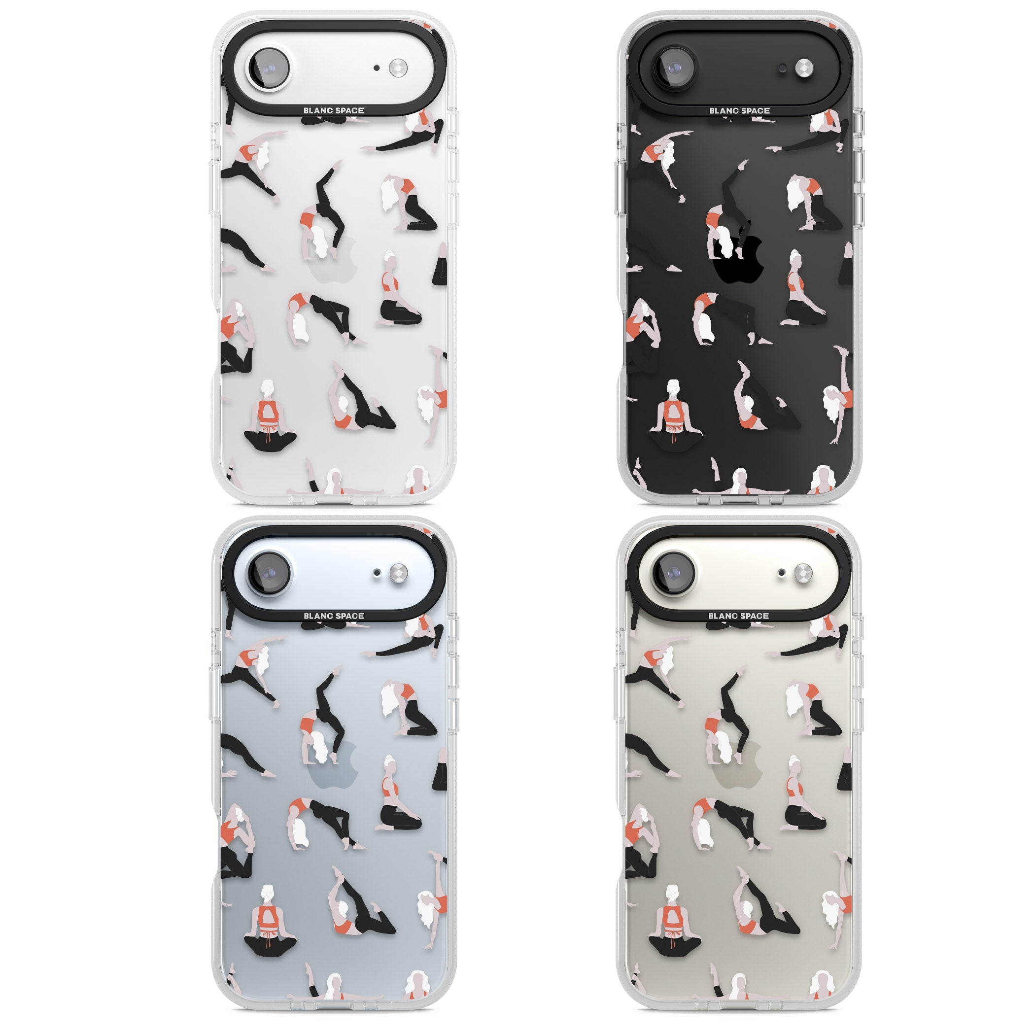 Yoga Poses Clear iPhone 17 Air Impact Air Clear Phone Case APT Impact Protection