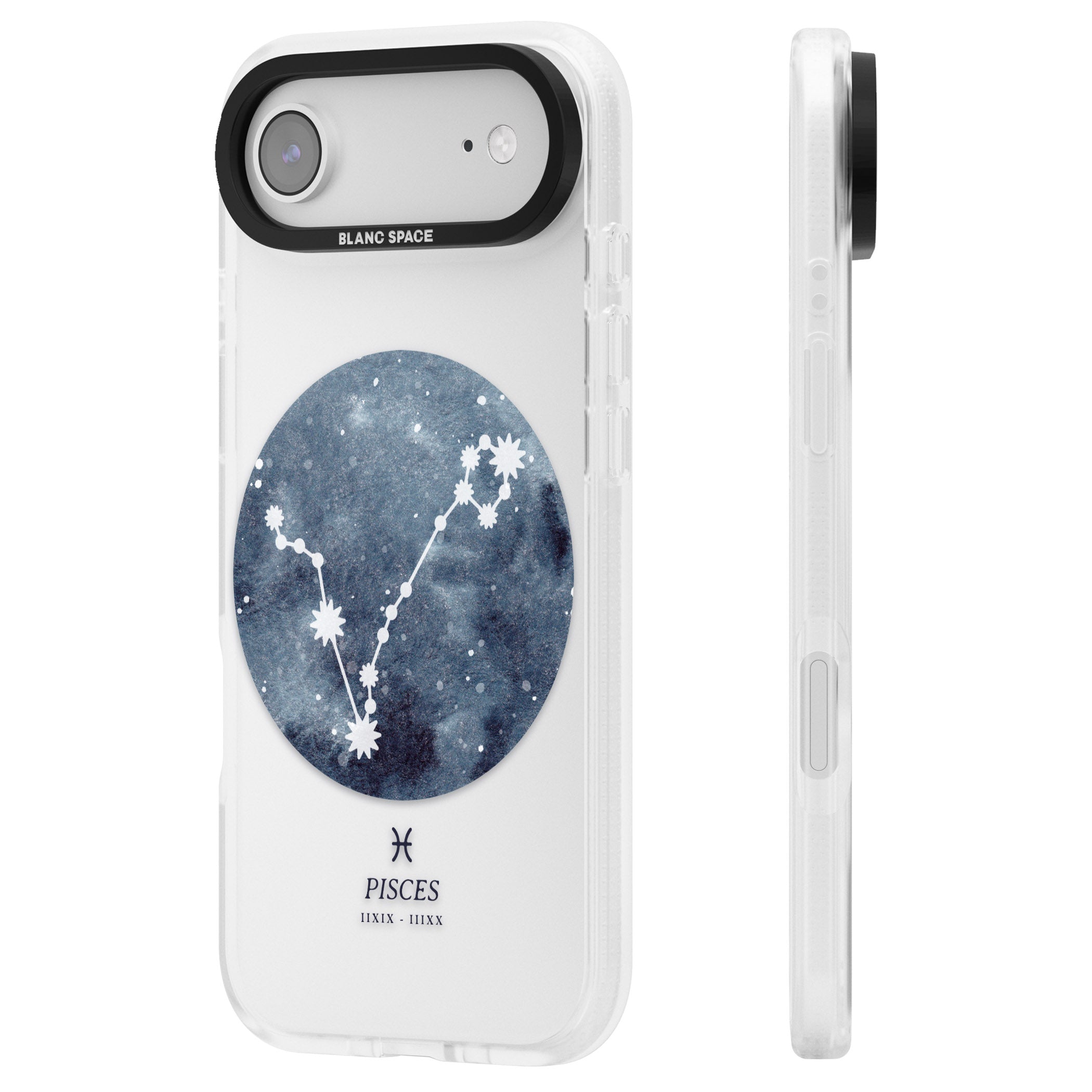 Pisces Zodiac Constellation iPhone 17 Air Impact Air Clear Phone Case Side Profile