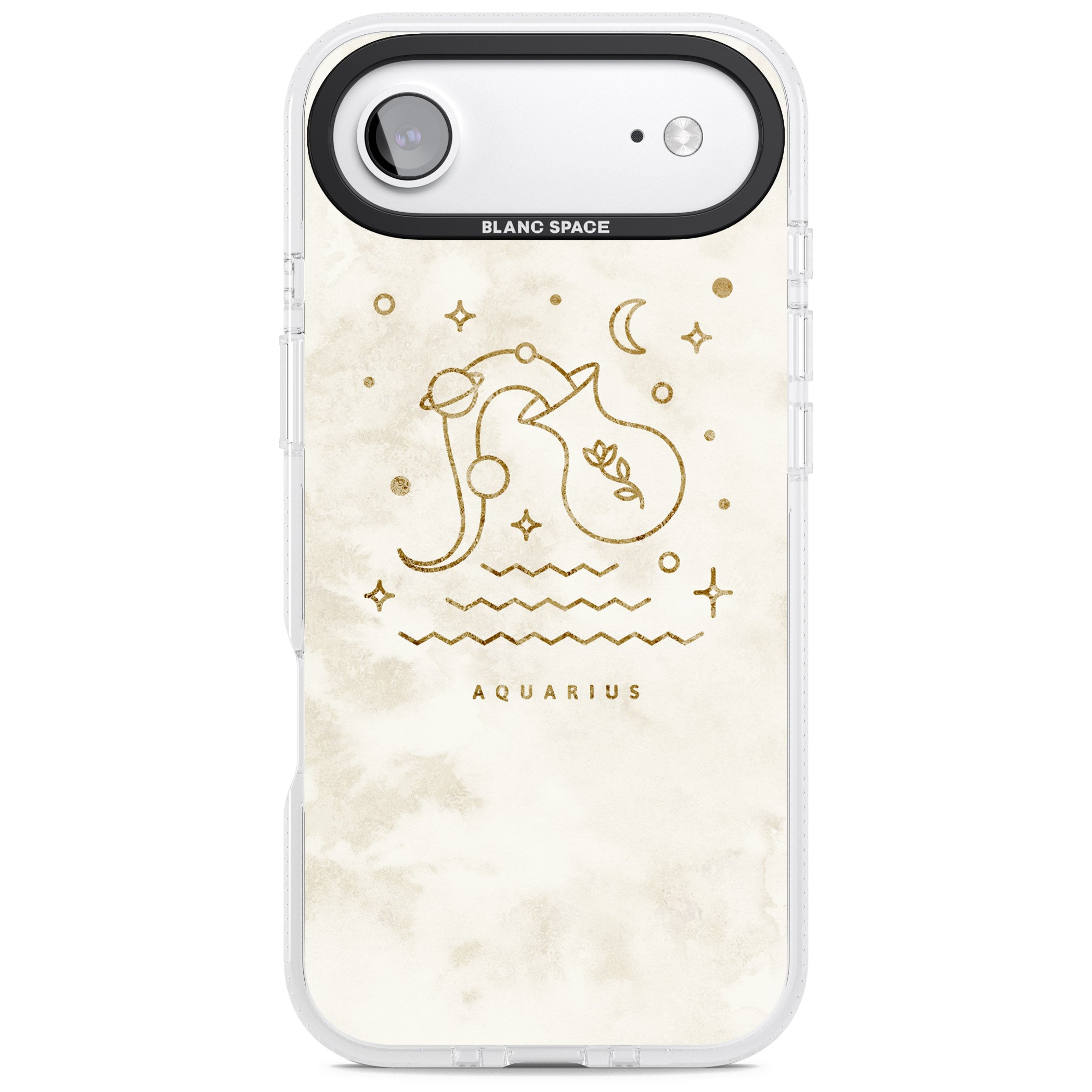 Aquarius Golden Emblem iPhone 17 Air Impact Air Clear Phone Case
