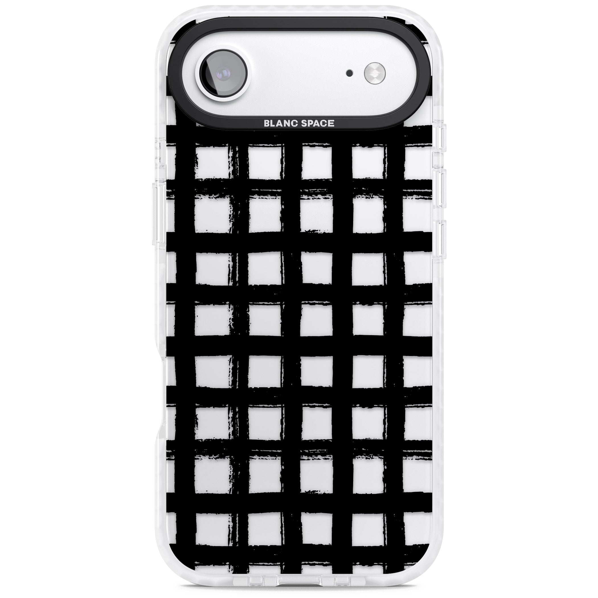 Messy Black Grid Clear iPhone 17 Air Impact Clear Phone Case