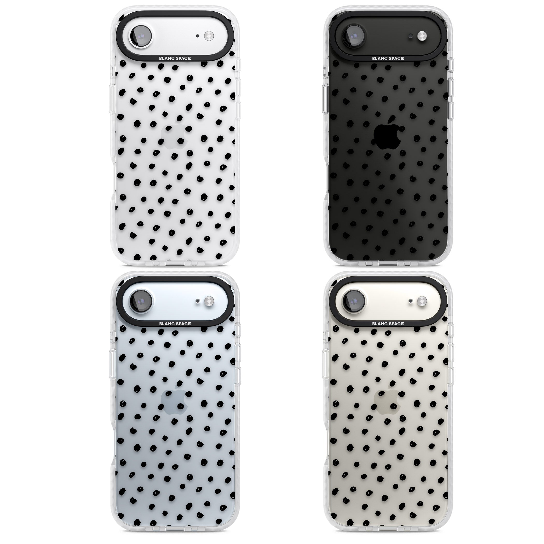 Messy Black Dot Pattern iPhone 17 Air Impact Clear Phone Case APT Impact Protection