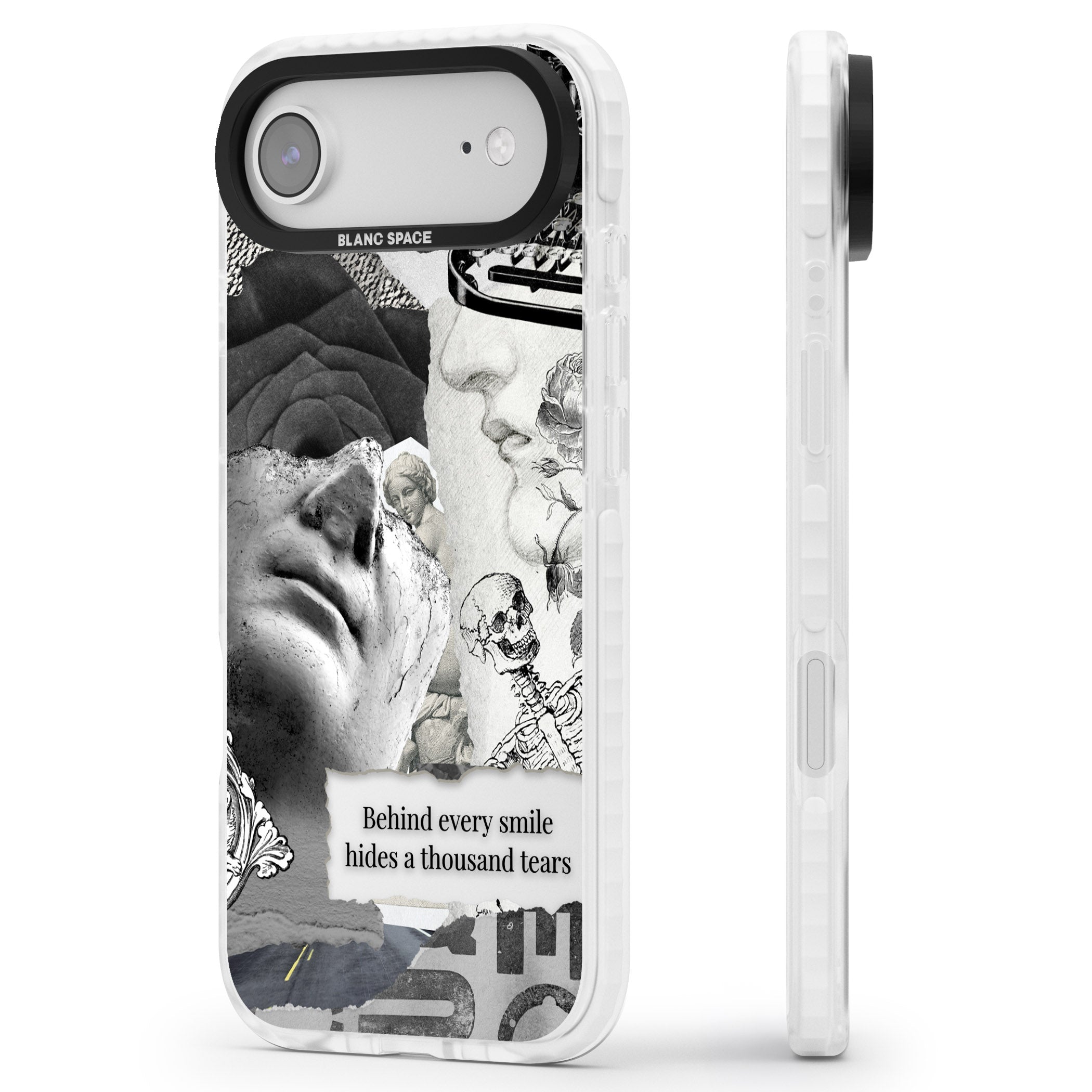Behind Every Smile iPhone 17 Air Impact Clear Phone Case Side Profile