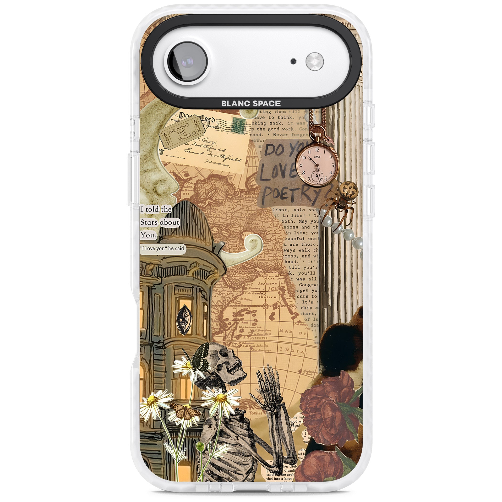 Skeleton Poetry iPhone 17 Air Impact Clear Phone Case