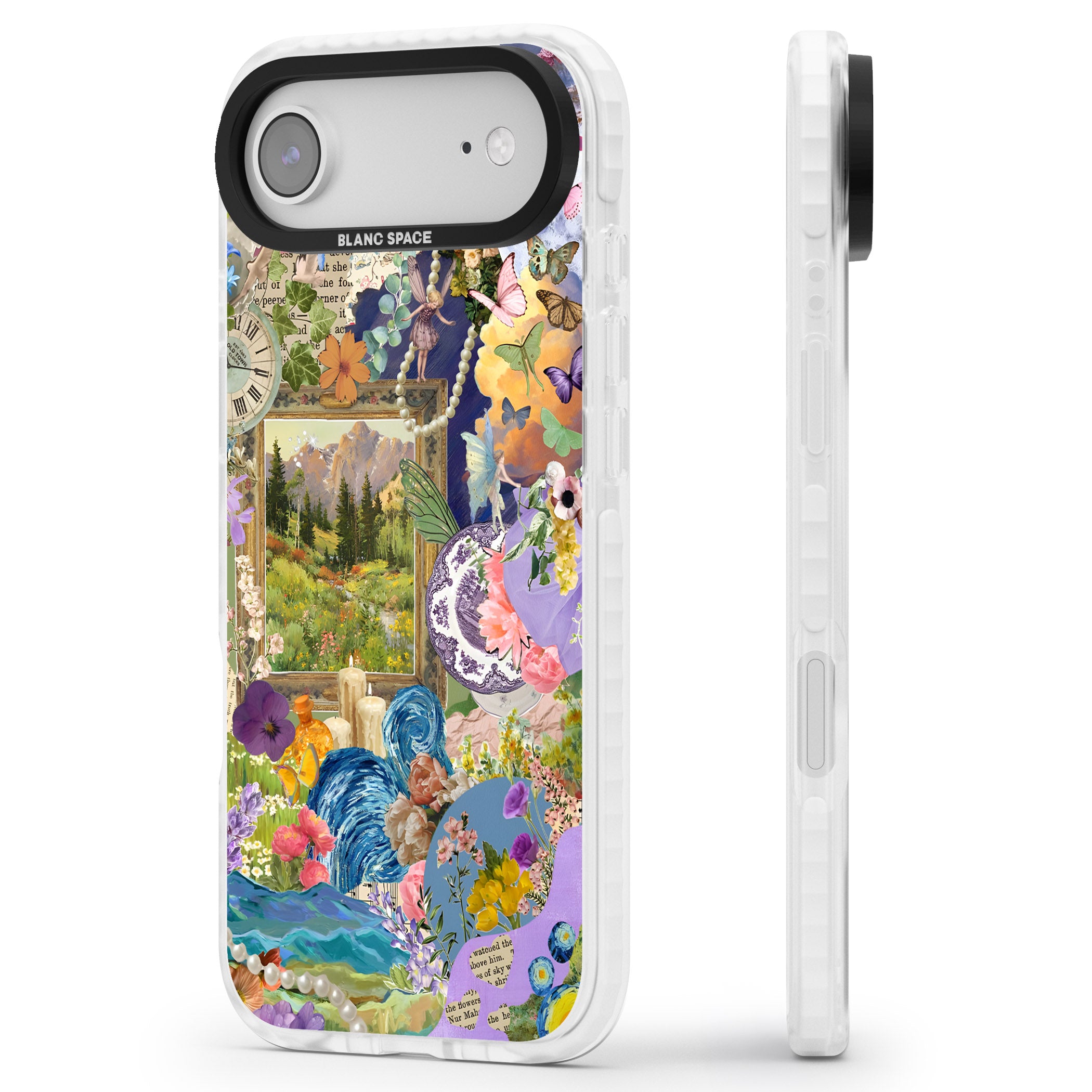 Vibrant Whimsy Collage iPhone 17 Air Impact Clear Phone Case Side Profile