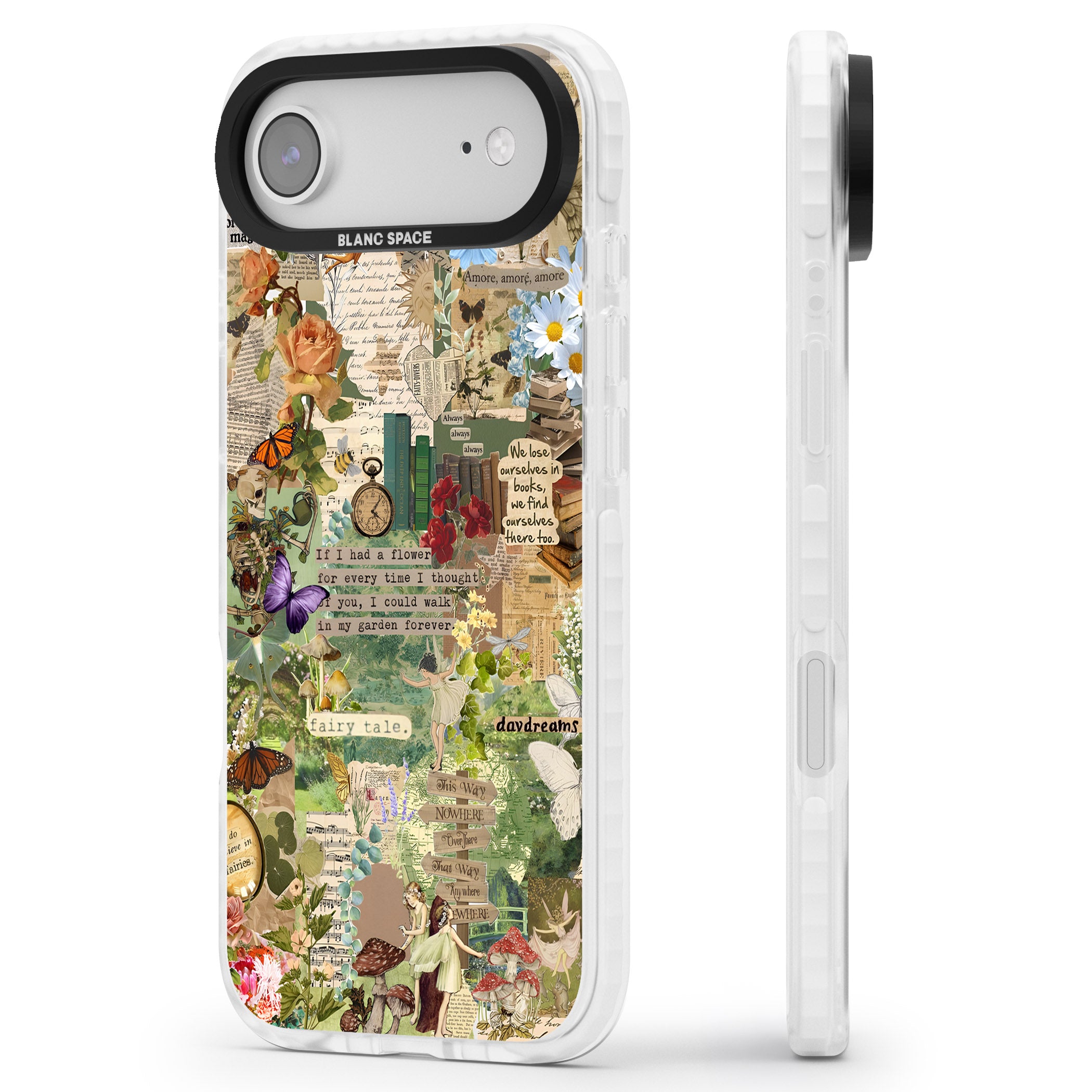 Enchanted Collage iPhone 17 Air Impact Clear Phone Case Side Profile