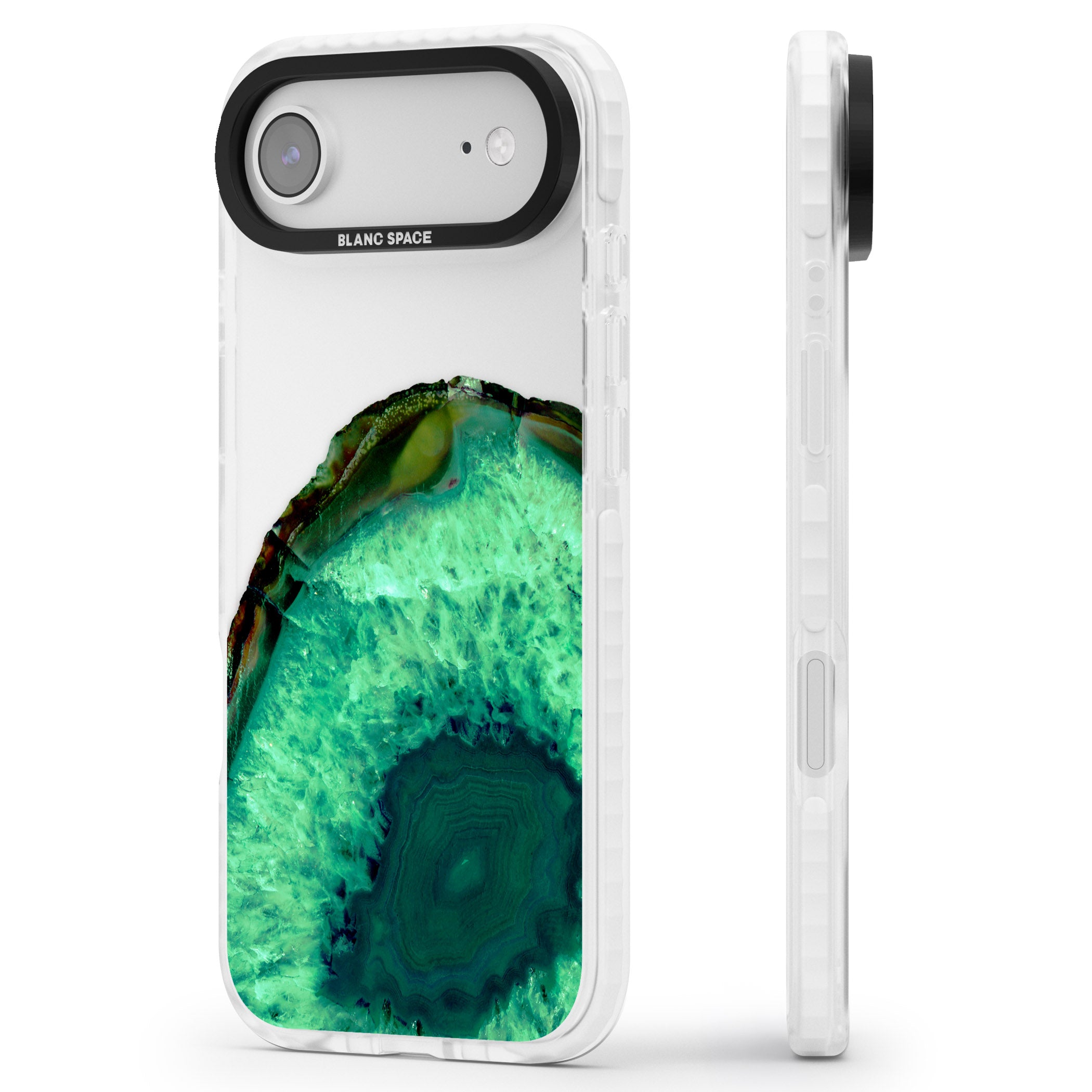Emerald Geode iPhone 17 Air Impact Clear Phone Case Side Profile