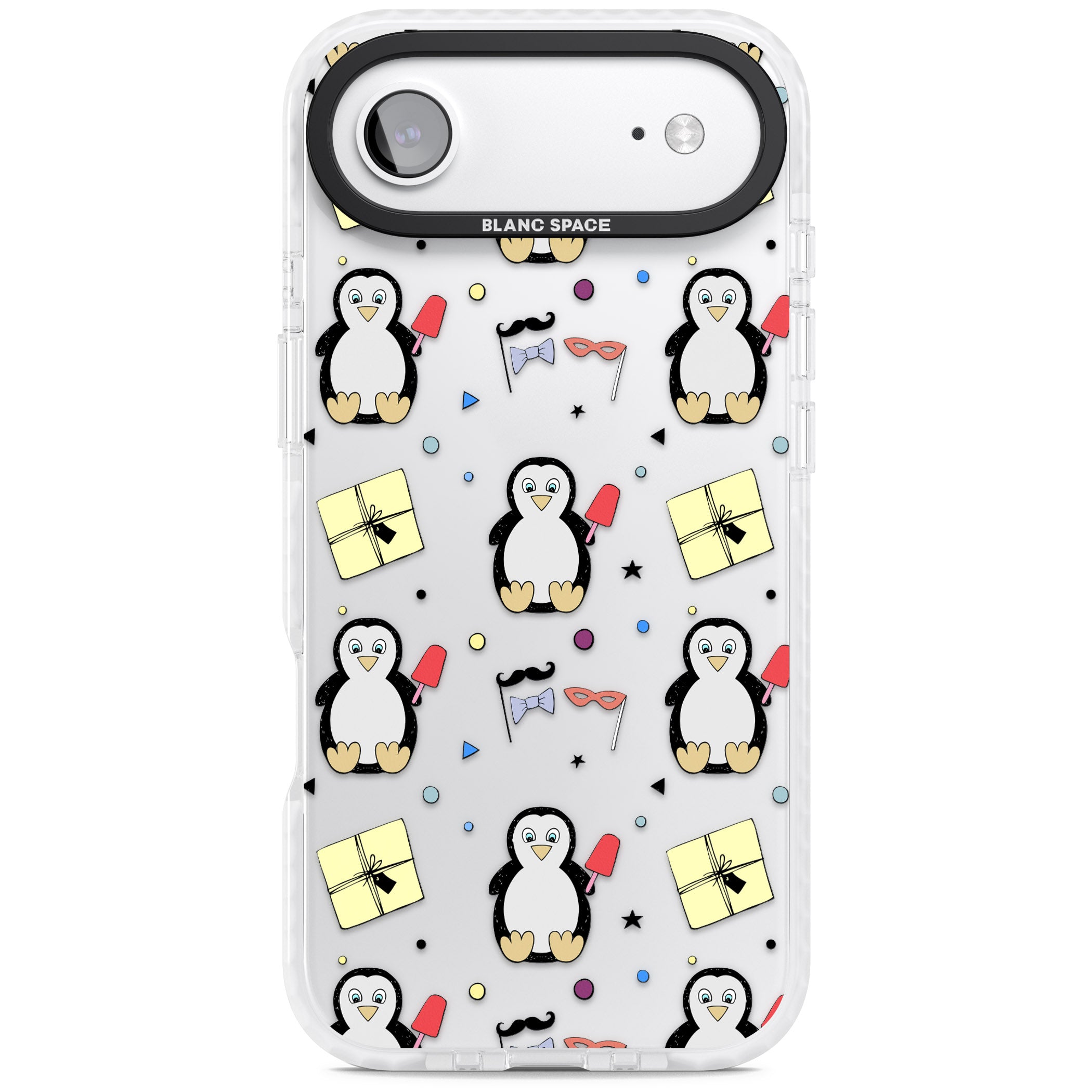 Cute Penguin Pattern Clear iPhone 17 Air Impact Clear Phone Case