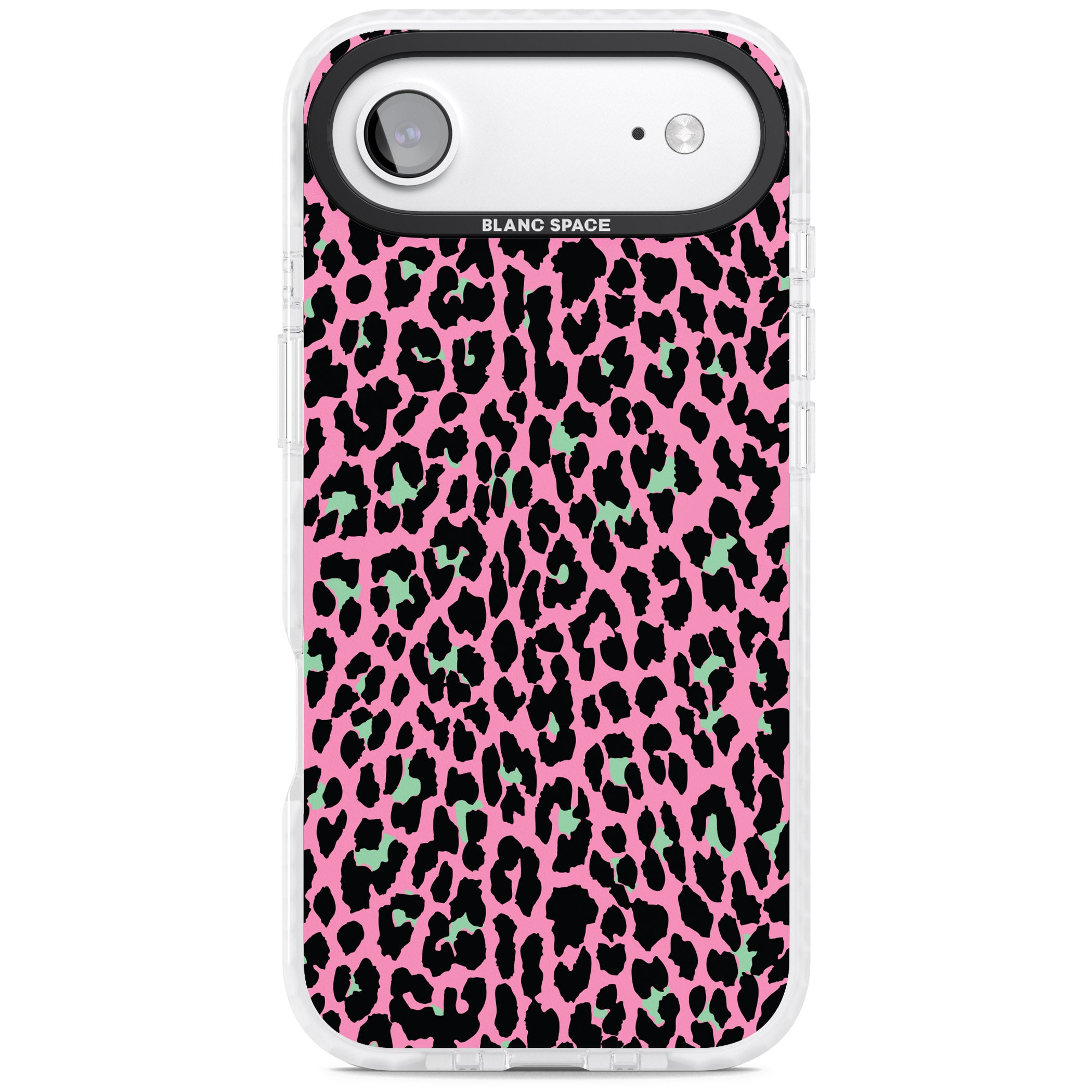 Pink & Green Leopard iPhone 17 Air Impact Clear Phone Case