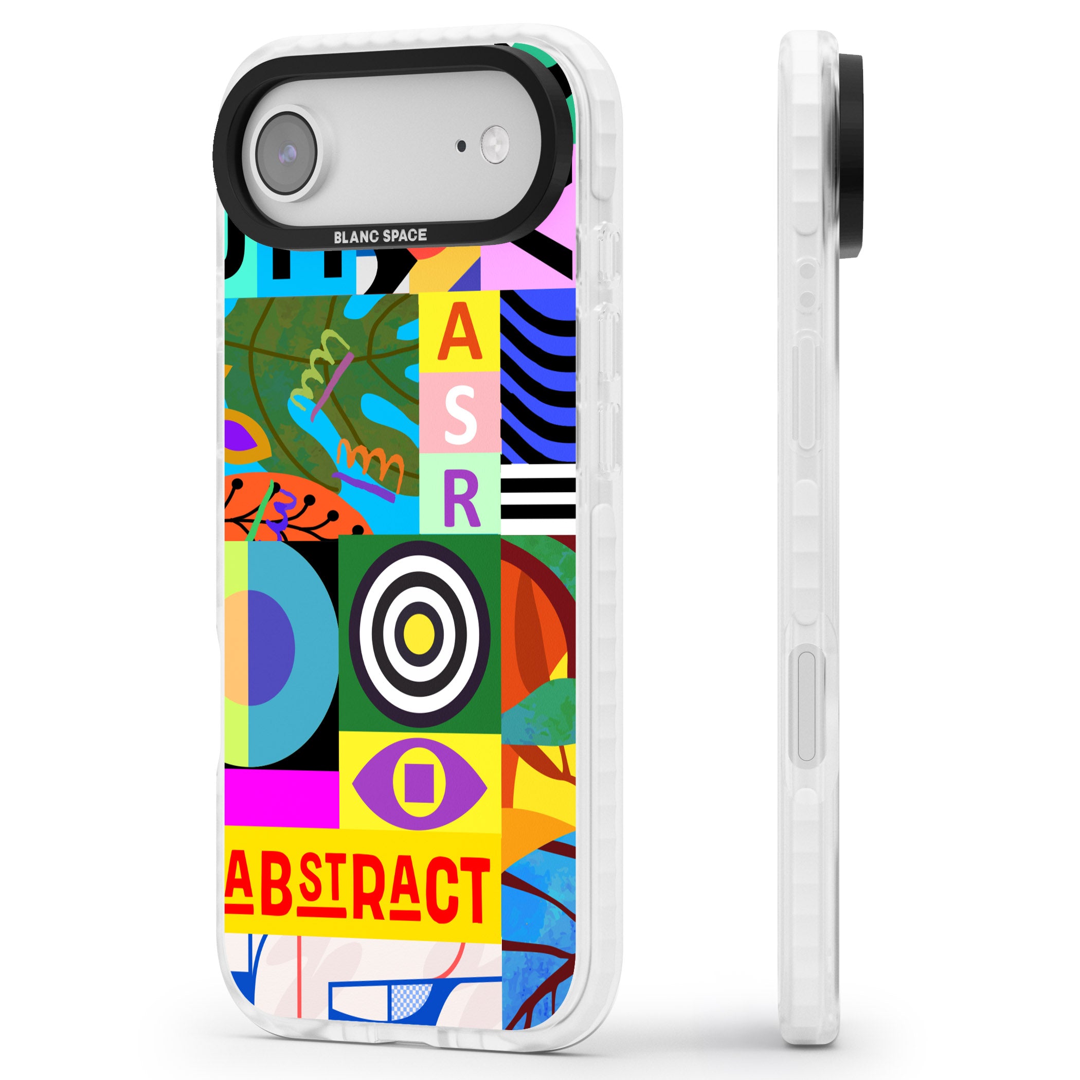 Abstract Pattern Patchwork iPhone 17 Air Impact Clear Phone Case Side Profile