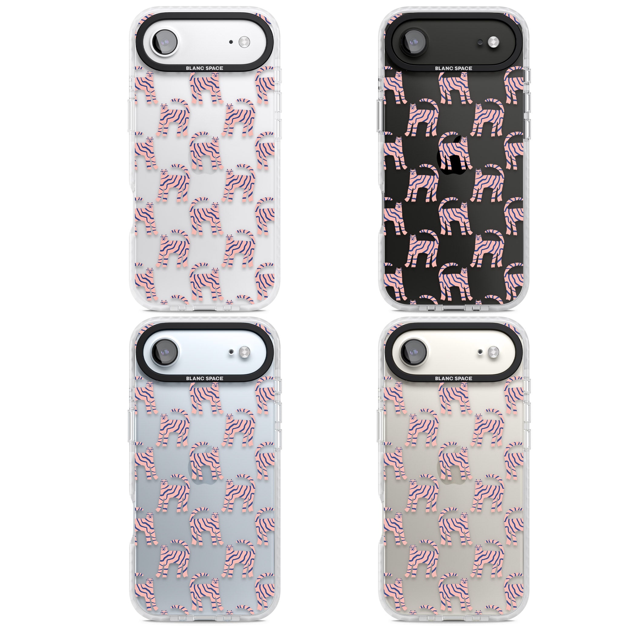 Pink And Blue Cat Pattern iPhone 17 Air Impact Clear Phone Case APT Impact Protection