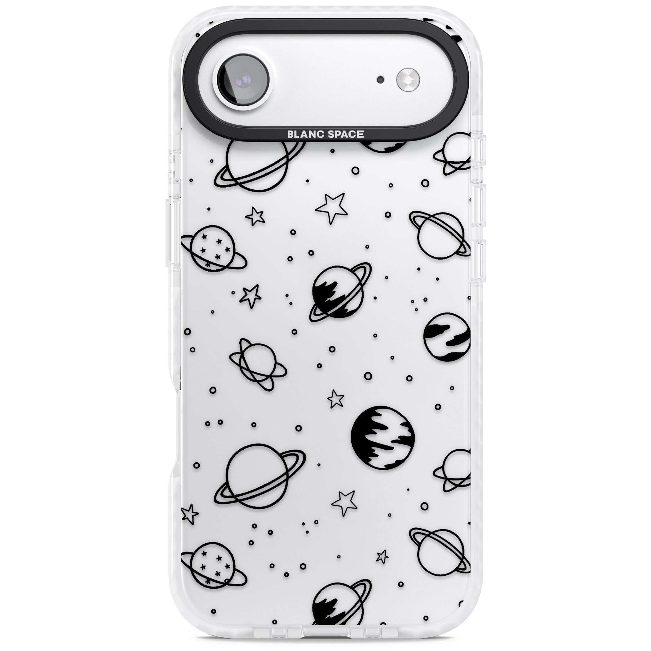 Cosmic Sketch Black Clear iPhone 17 Air Impact Clear Phone Case