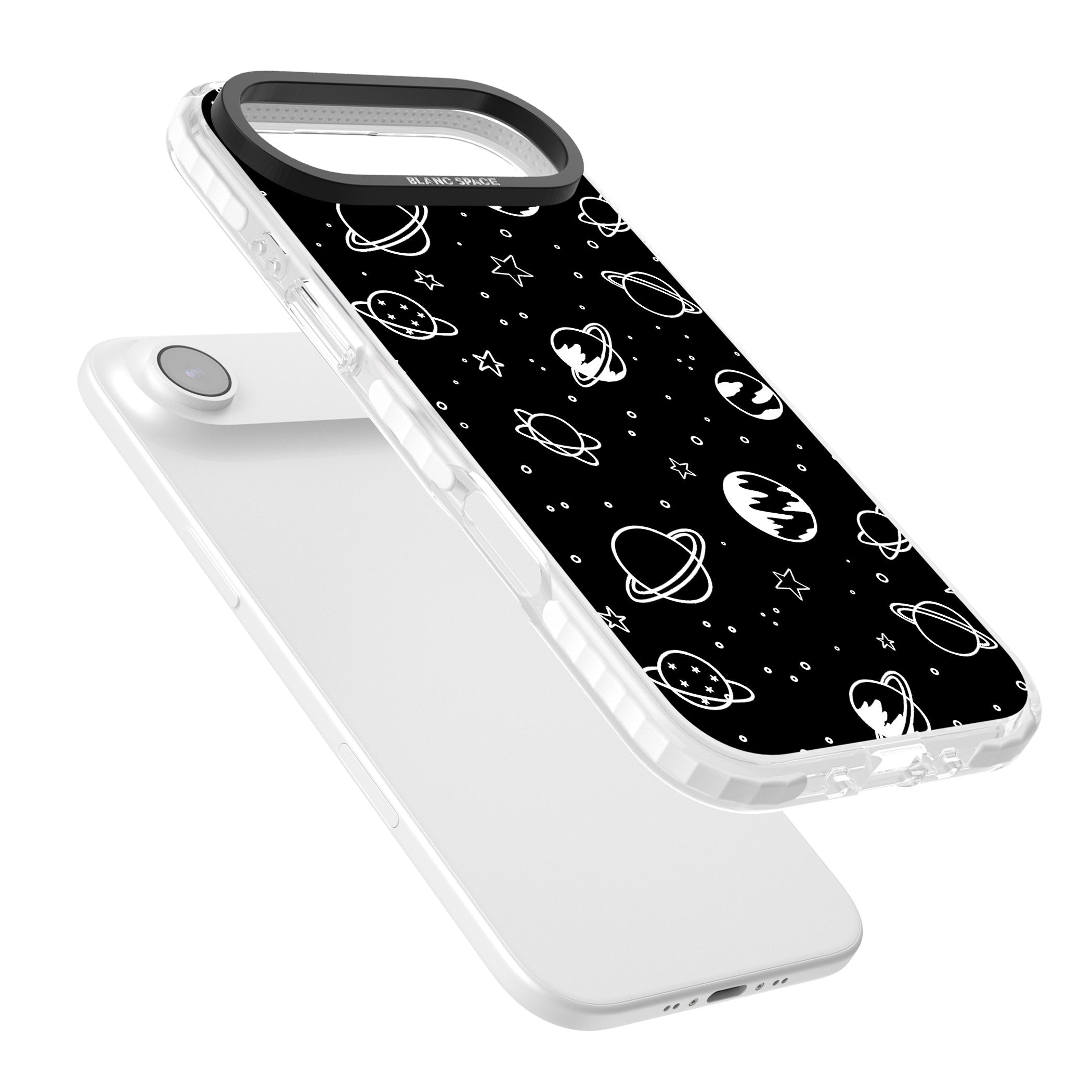 Cosmic Sketch White Black iPhone 17 Air Impact Clear Phone Case Colours