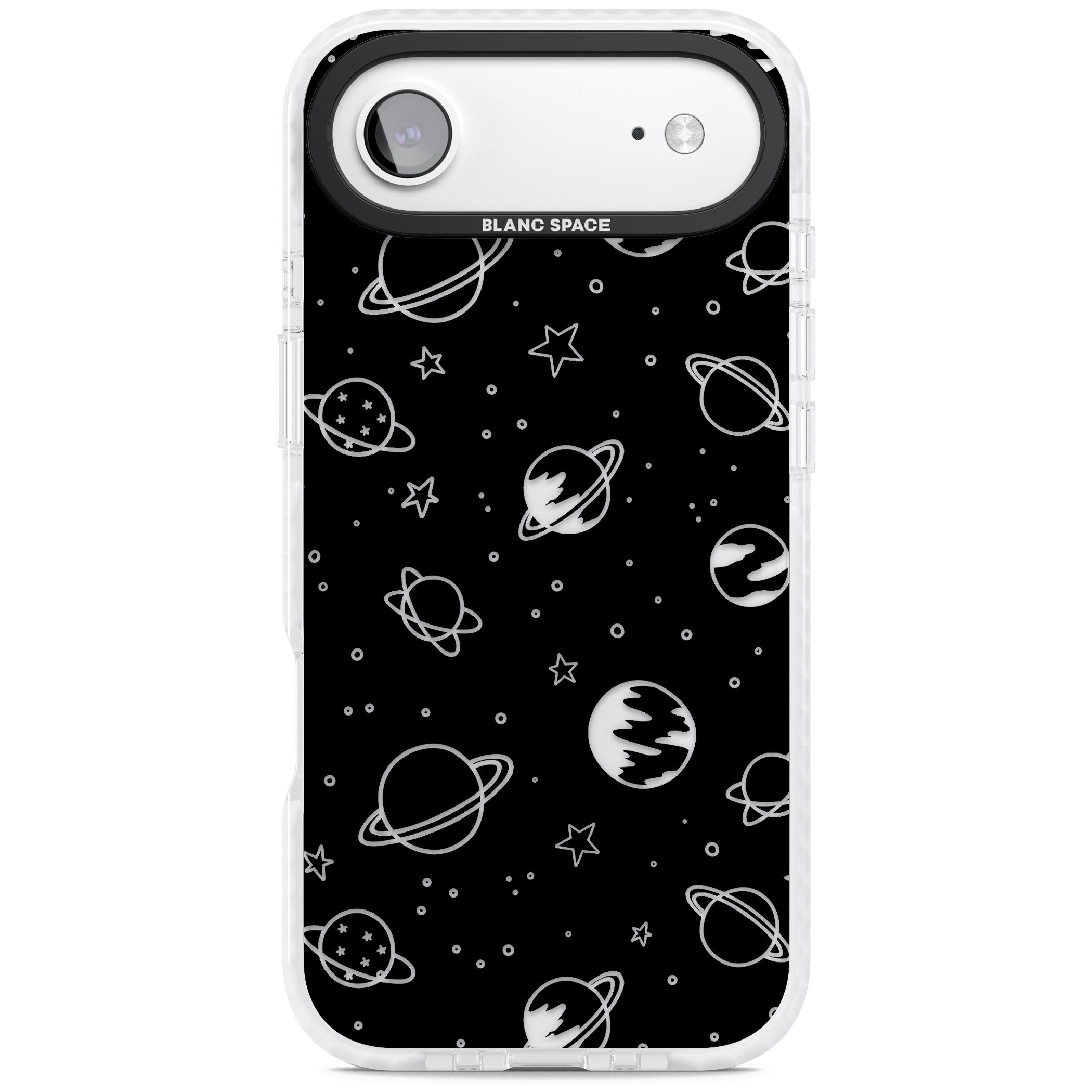 Cosmic Sketch Clear Black iPhone 17 Air Impact Clear Phone Case