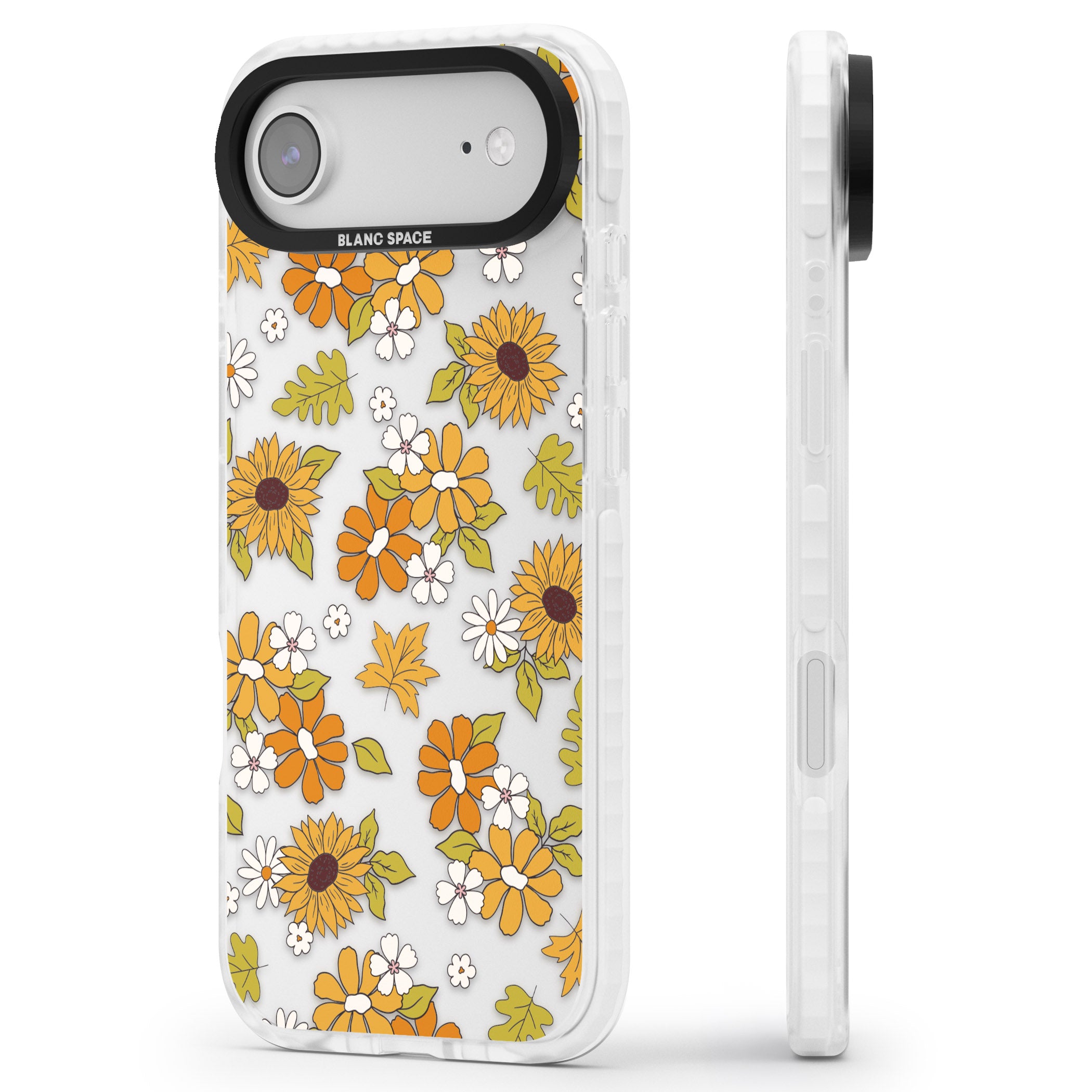 Boho Sunflowers iPhone 17 Air Impact Clear Phone Case Side Profile