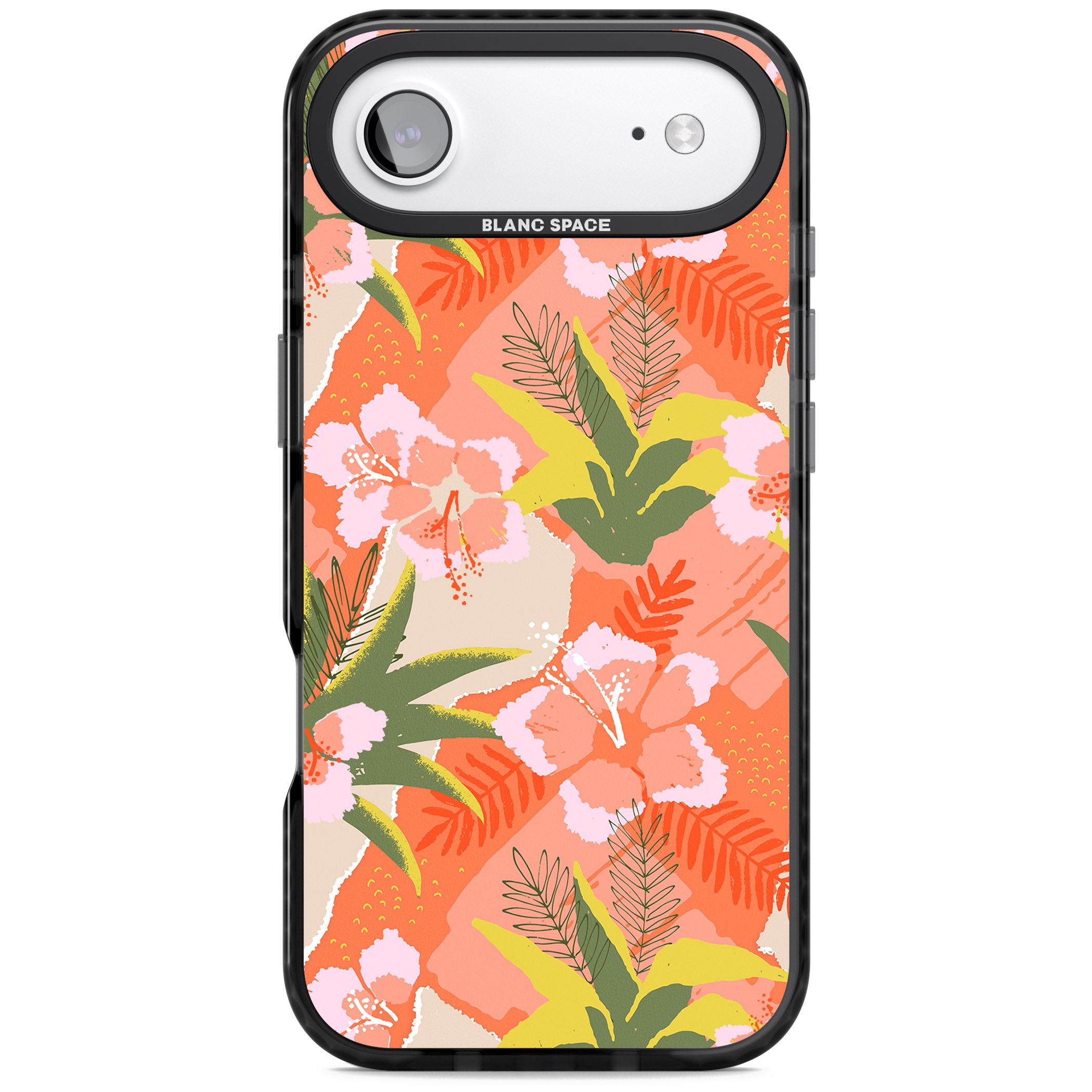 Hawaiian Flowers Abstract Pattern iPhone 17 Air Impact Black Phone Case
