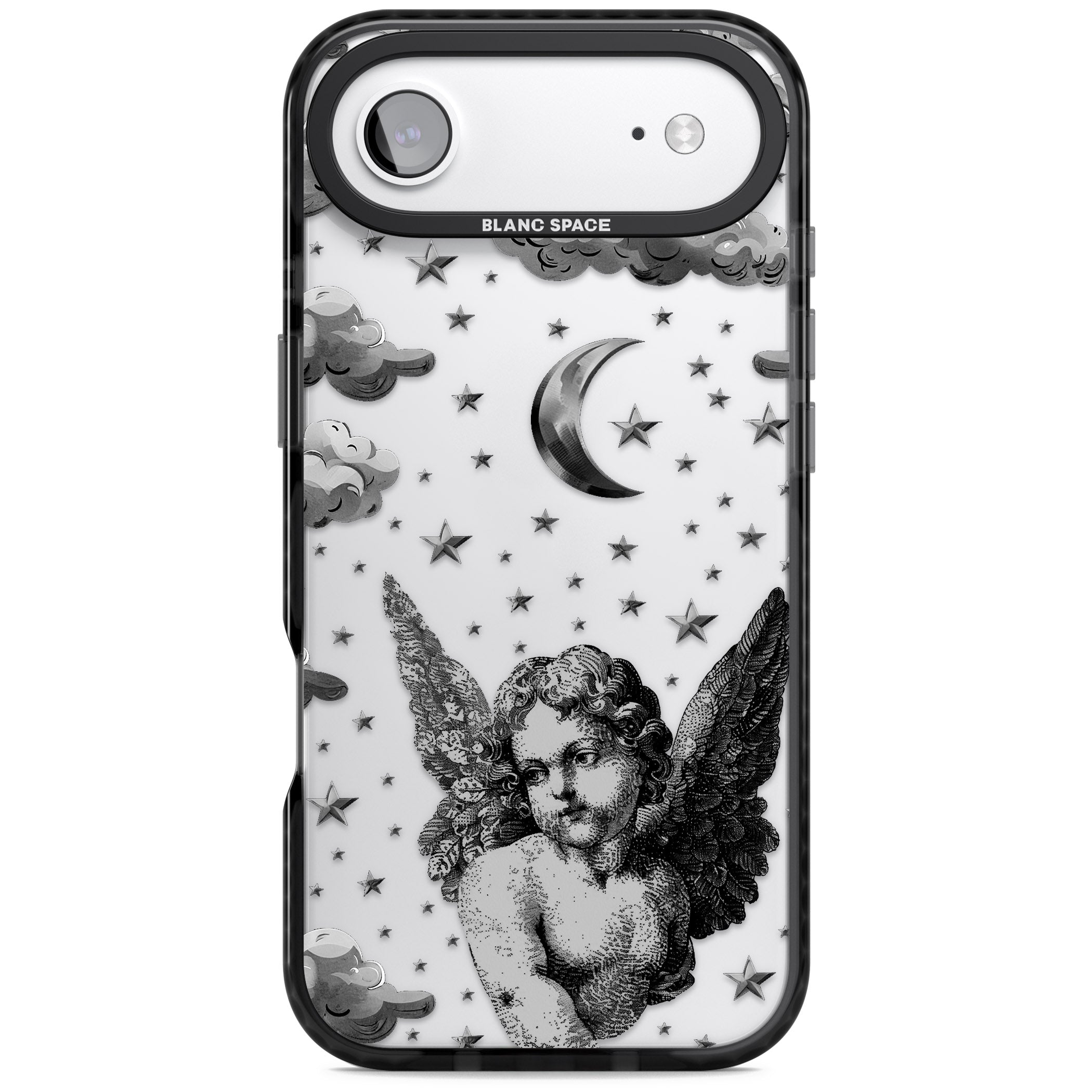Celestial Cherub iPhone 17 Air Impact Black Phone Case