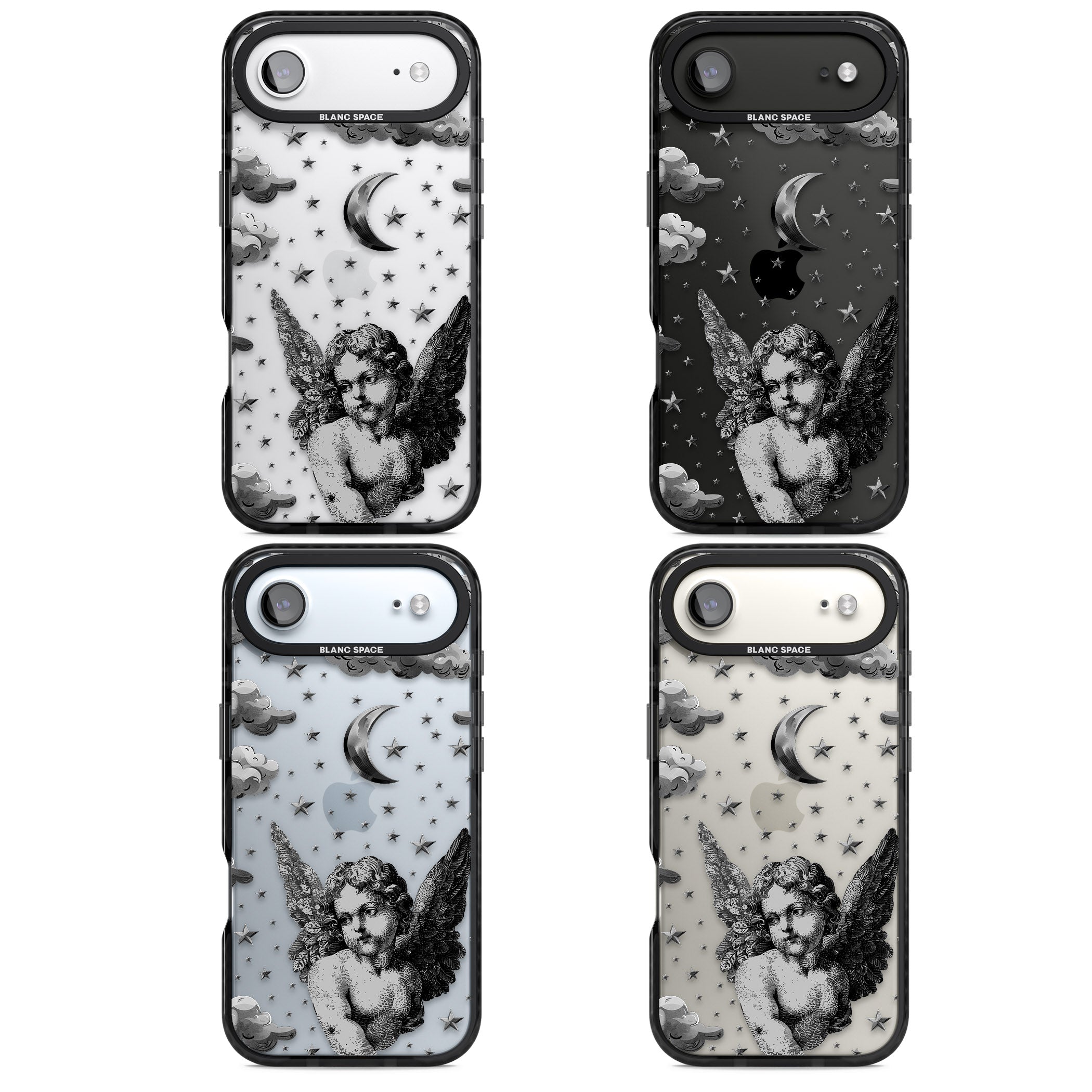 Celestial Cherub iPhone 17 Air Impact Black Phone Case APT Impact Protection