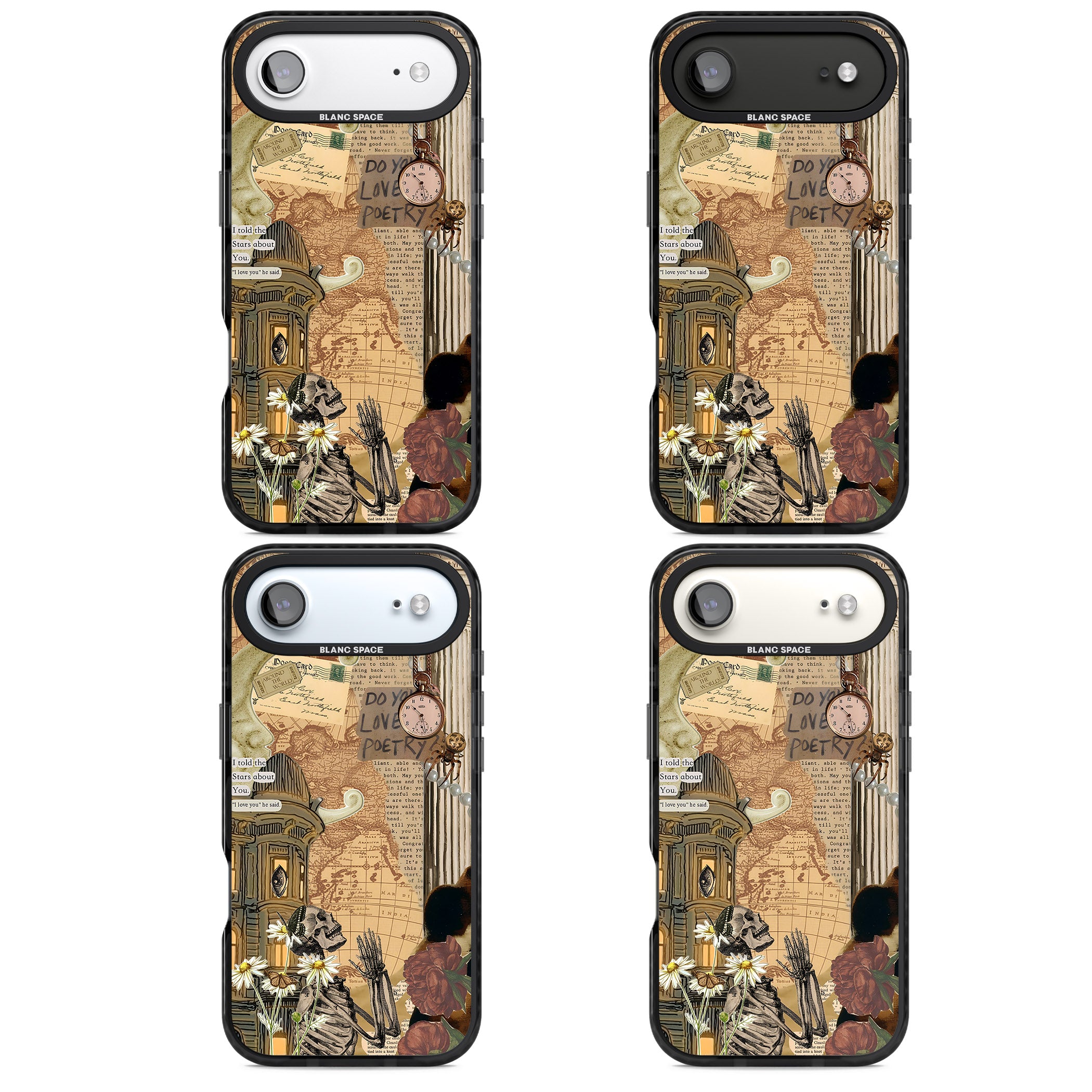 Skeleton Poetry iPhone 17 Air Impact Black Phone Case APT Impact Protection