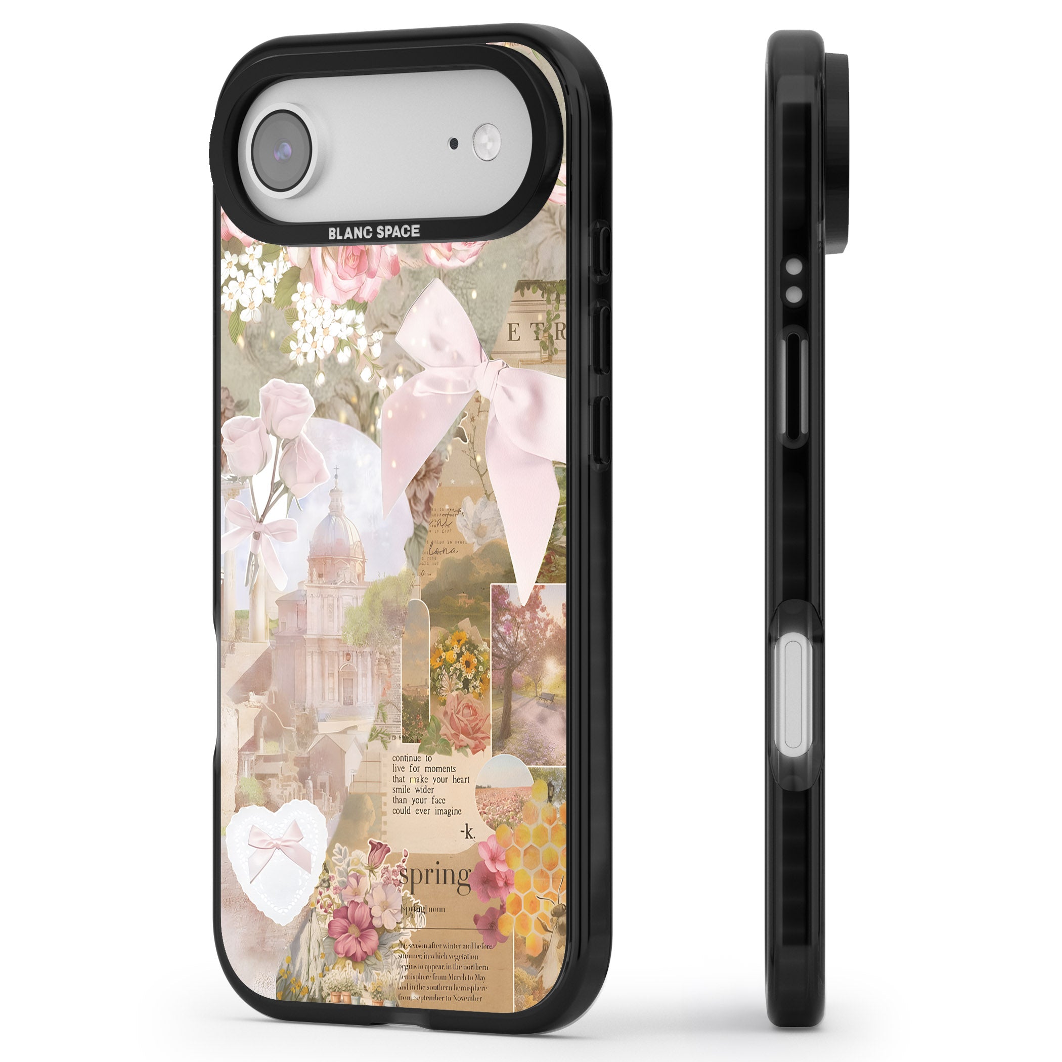 Coquette Collage iPhone 17 Air Impact Black Phone Case Side Profile