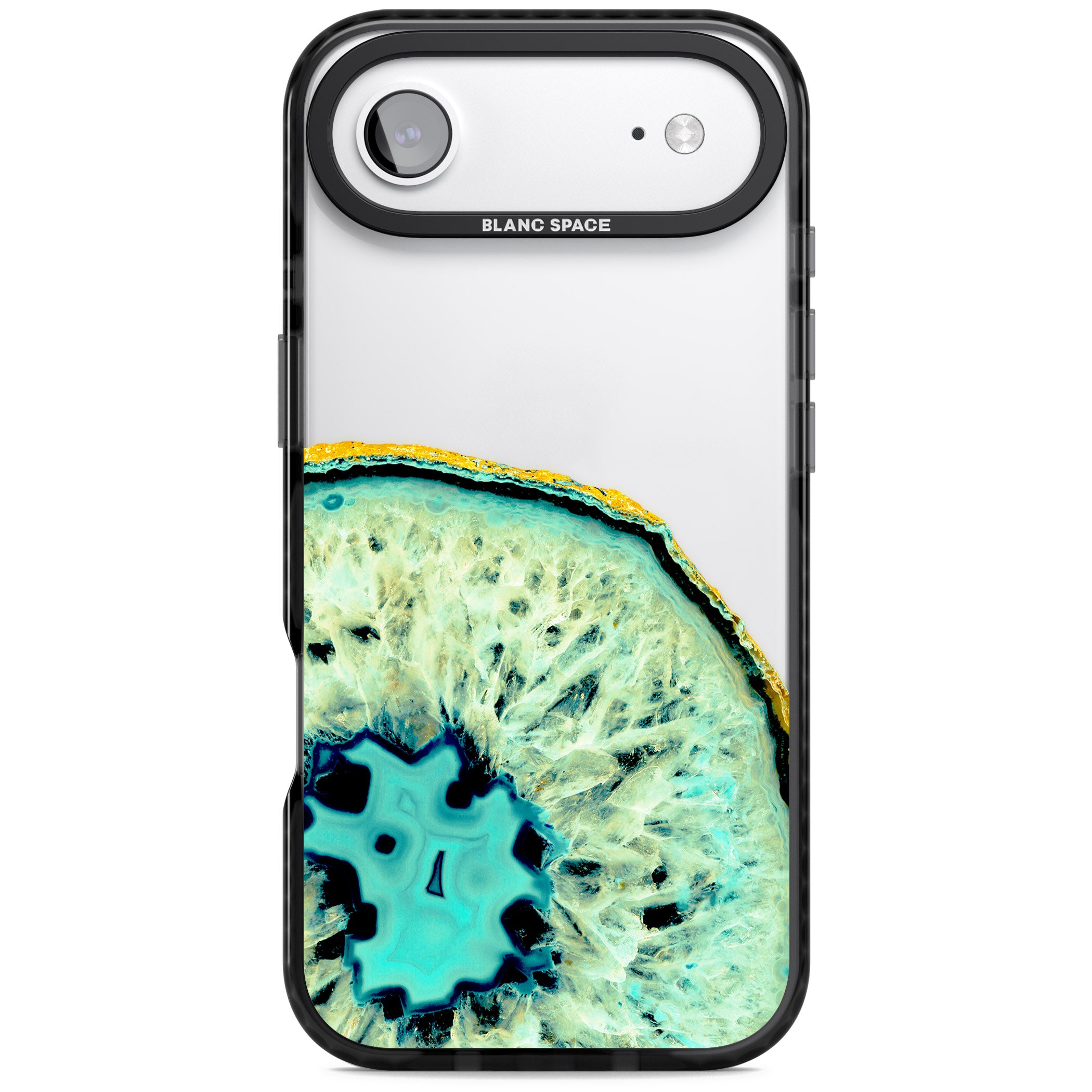 Turquoise Geode Crystal iPhone 17 Air Impact Black Phone Case