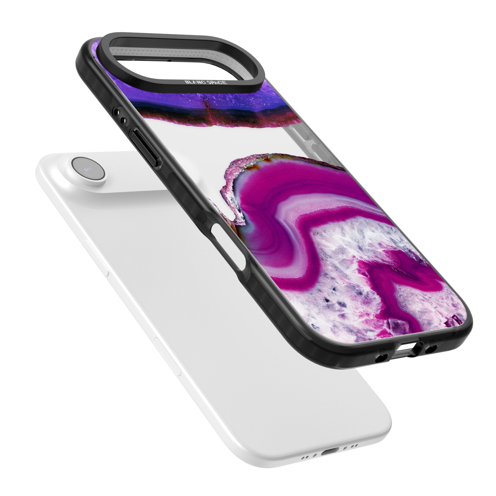Amethyst Crystal Slice iPhone 17 Air Impact Black Phone Case Colours