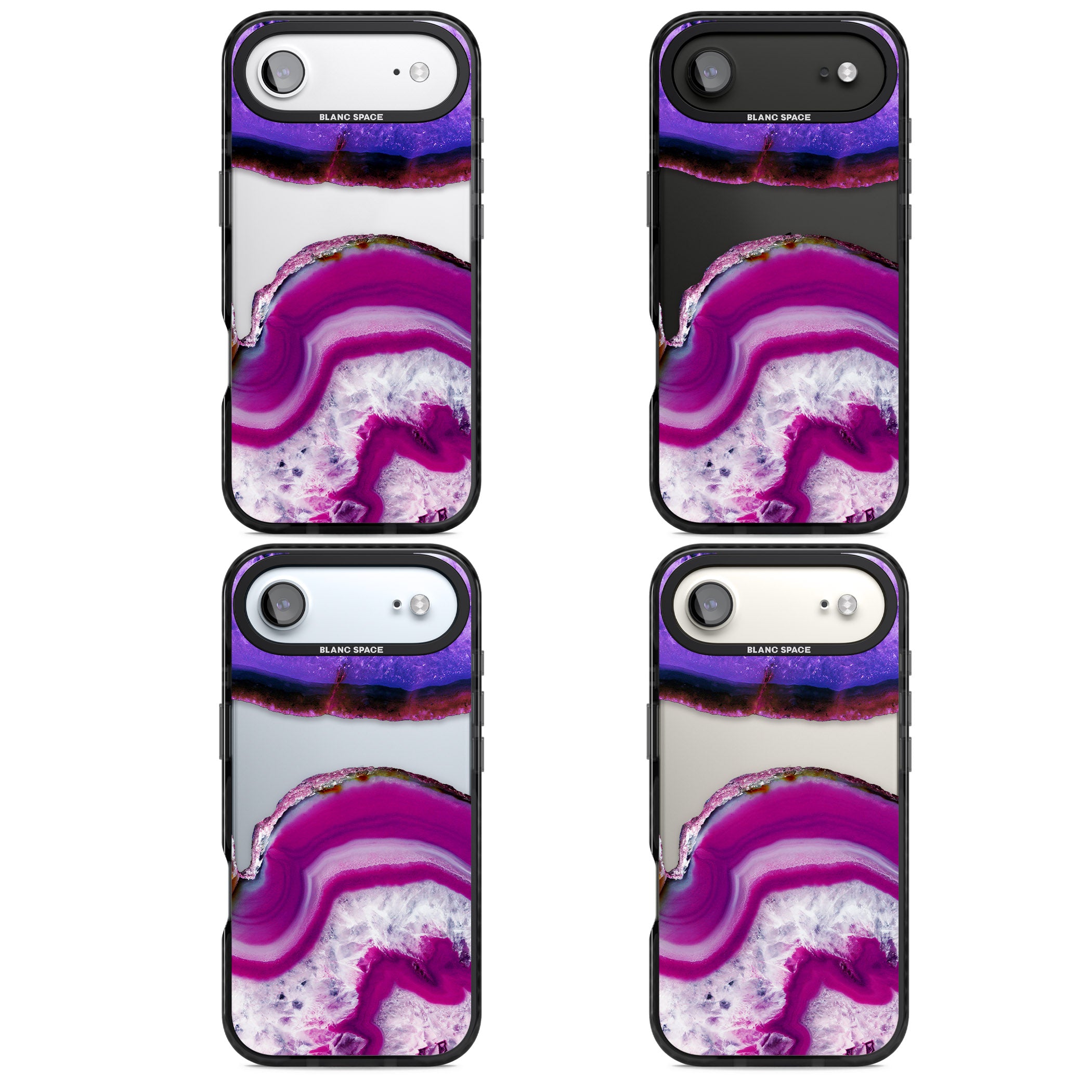Amethyst Crystal Slice iPhone 17 Air Impact Black Phone Case APT Impact Protection