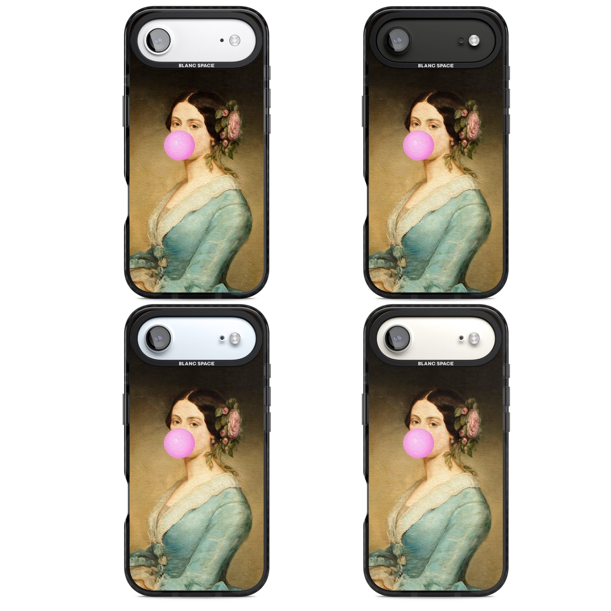 Bubblegum Renaissance iPhone 17 Air Impact Black Phone Case APT Impact Protection