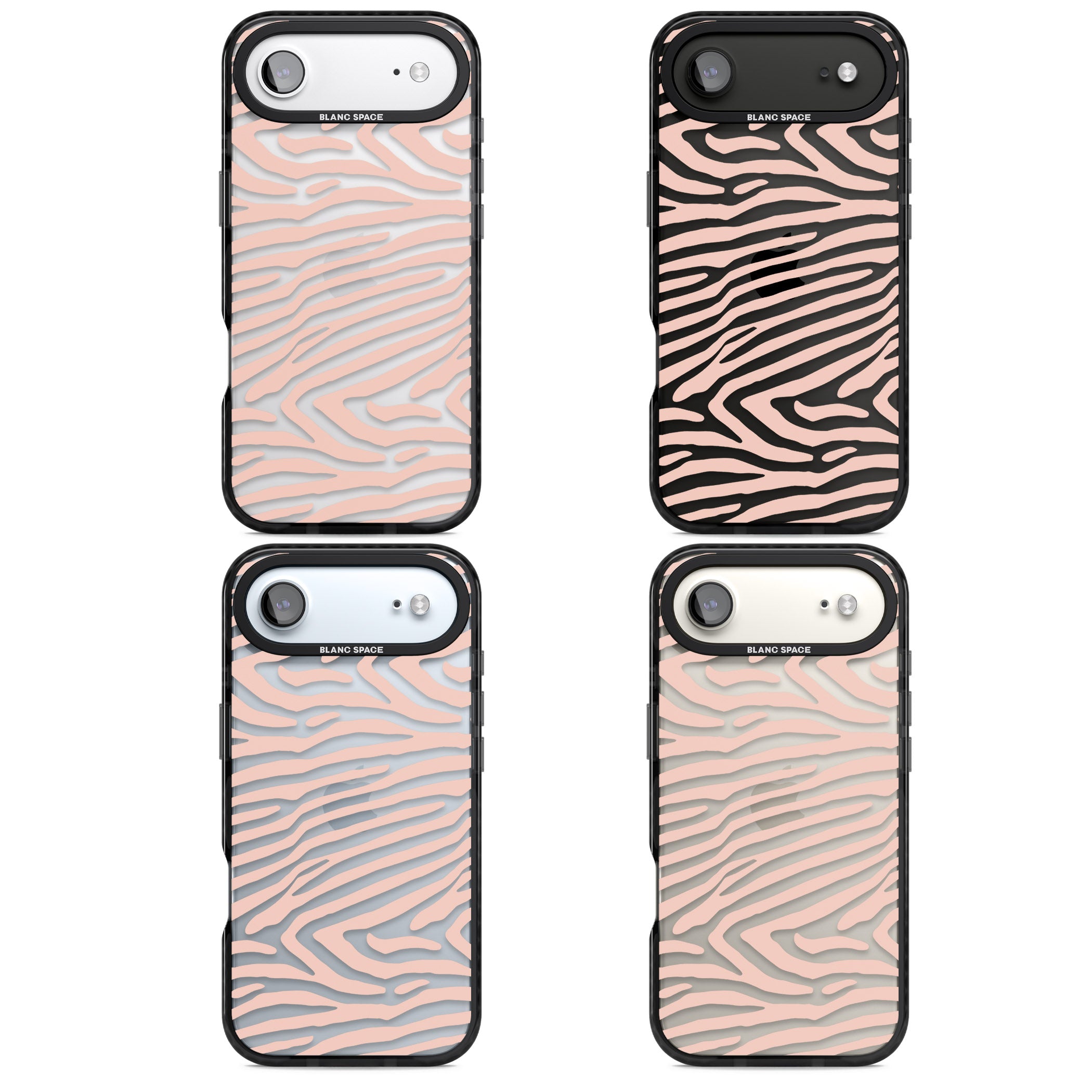 Horizontal Zebra Stripes Transparent Animal Print iPhone 17 Air Impact Black Phone Case APT Impact Protection