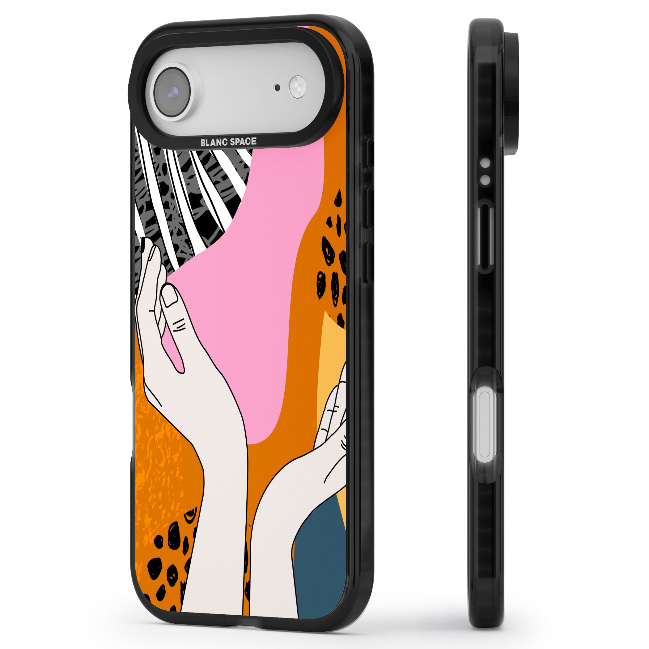 Abstract Vibes iPhone 17 Air Impact Black Phone Case Side Profile