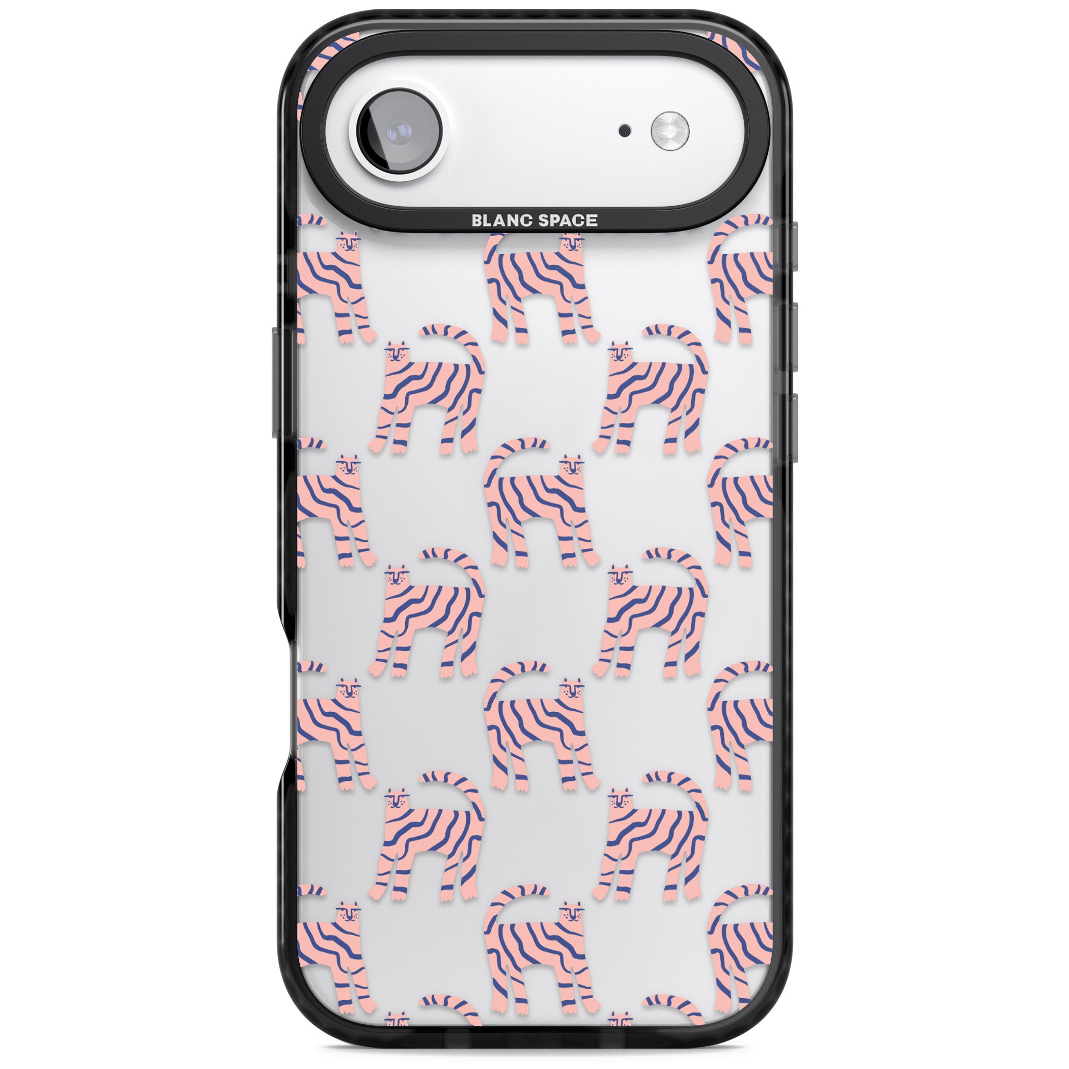 Pink And Blue Cat Pattern iPhone 17 Air Impact Black Phone Case