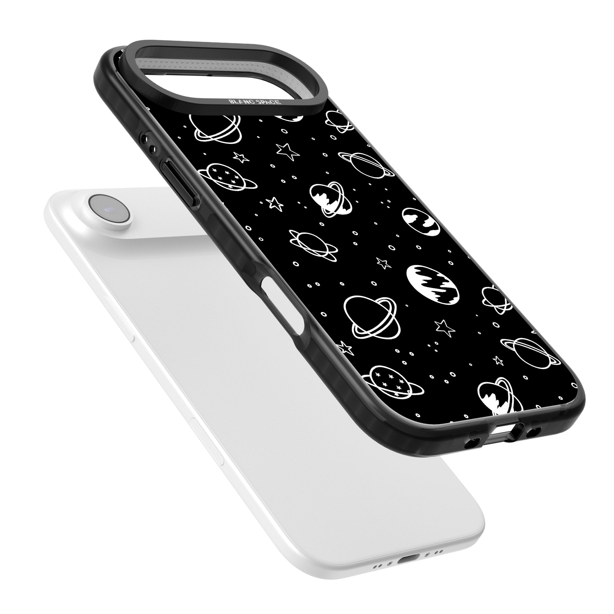 Cosmic Sketch White Black iPhone 17 Air Impact Black Phone Case Colours