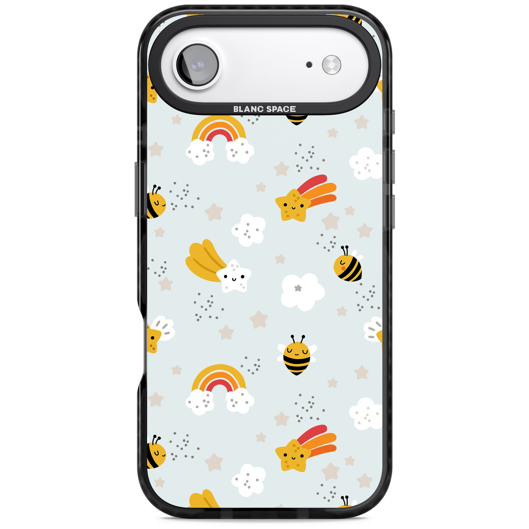 Sweet As Honey Patterns: Bees & Rainbows iPhone 17 Air Impact Black Phone Case