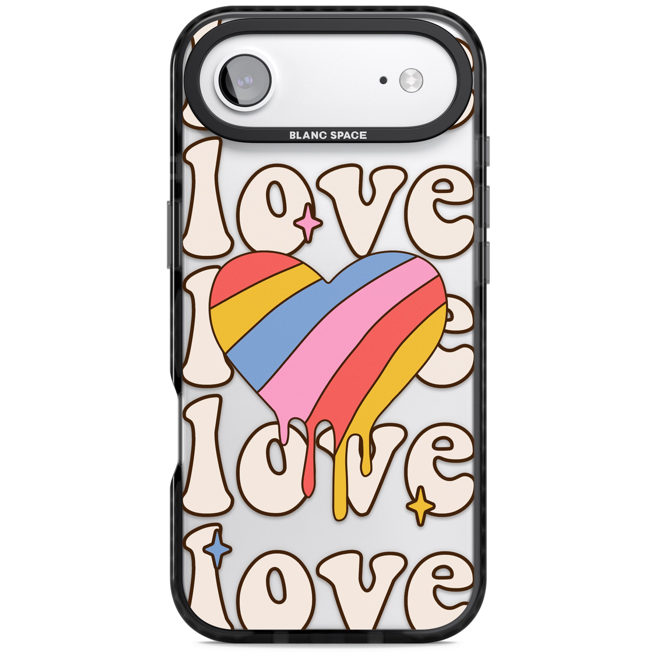 Groovy Love iPhone 17 Air Impact Black Phone Case