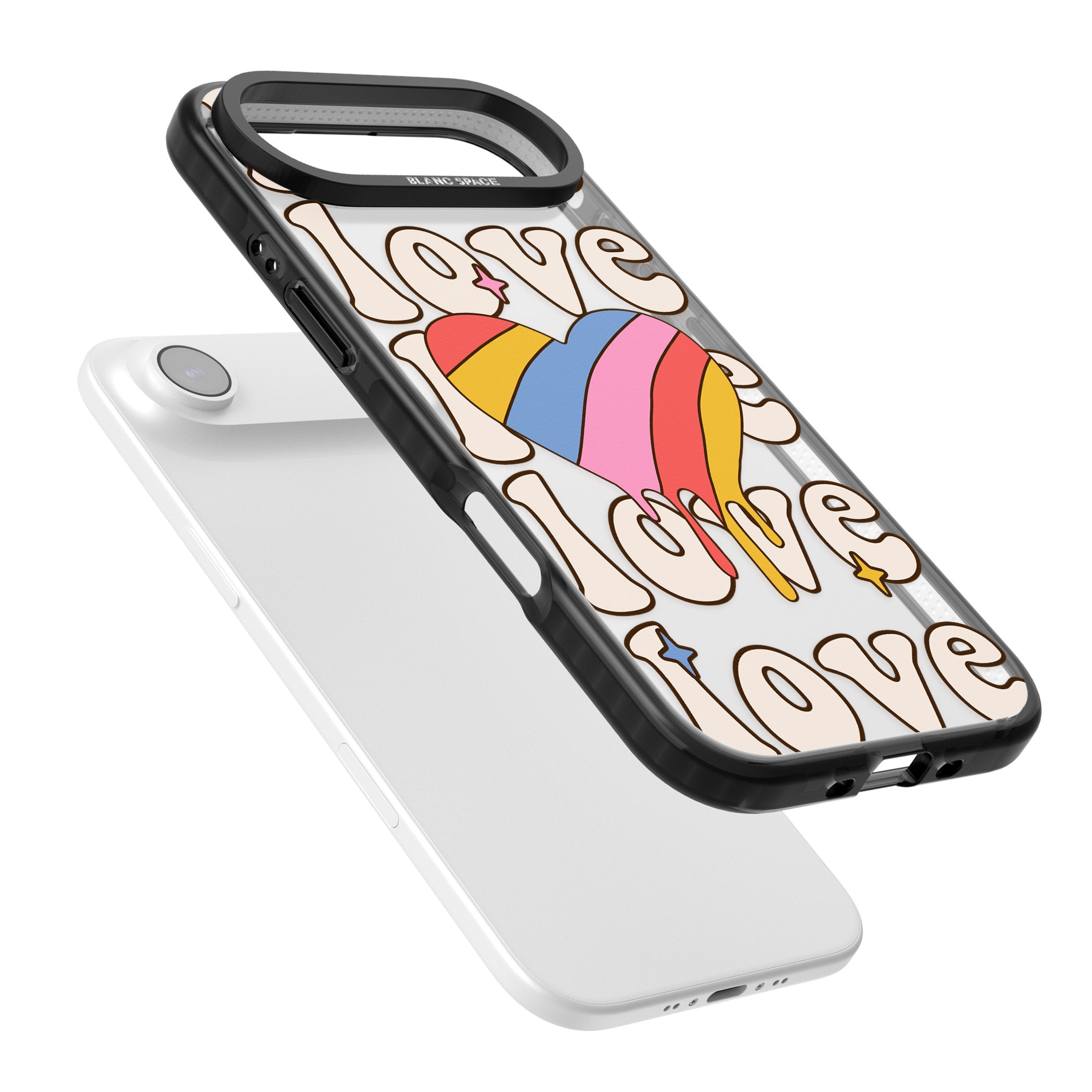Groovy Love iPhone 17 Air Impact Black Phone Case Colours