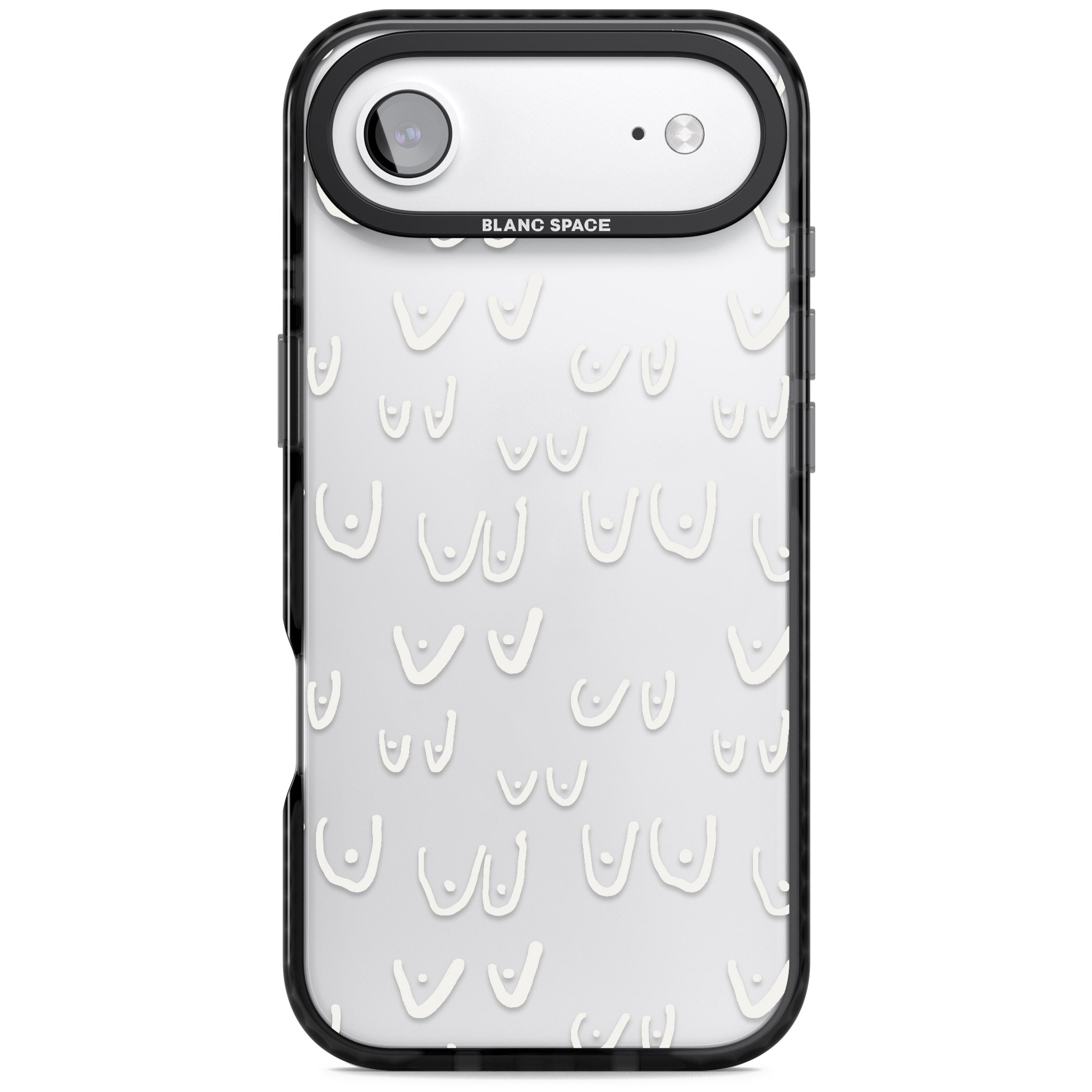 Boob Pattern (White) iPhone 17 Air Impact Black Phone Case